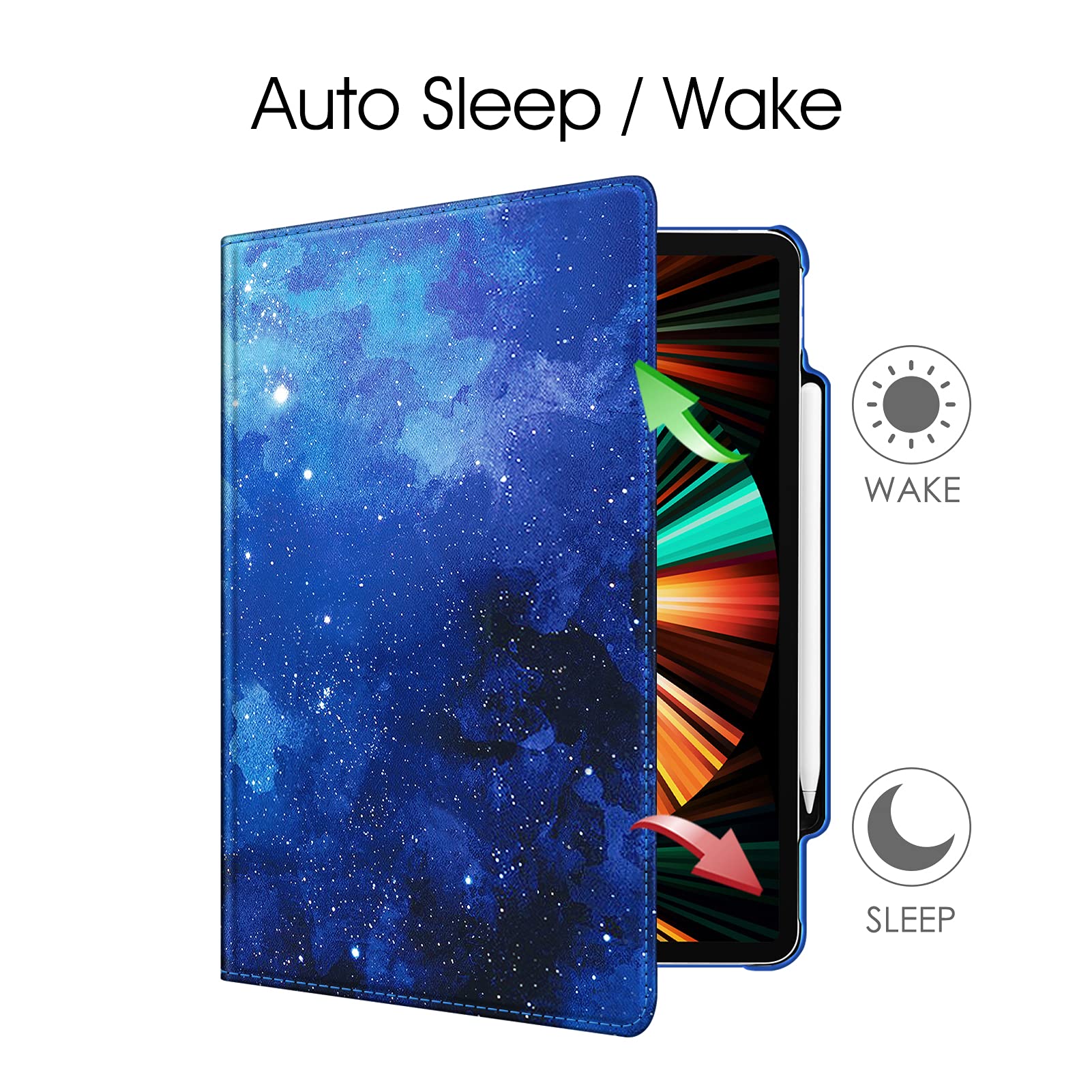 Fintie Rotating Case For Ipad Pro 12.9 Inch 6Th Generation 2022 360 Degree Swiveling Protective Cover With Pencil Holder, Auto S