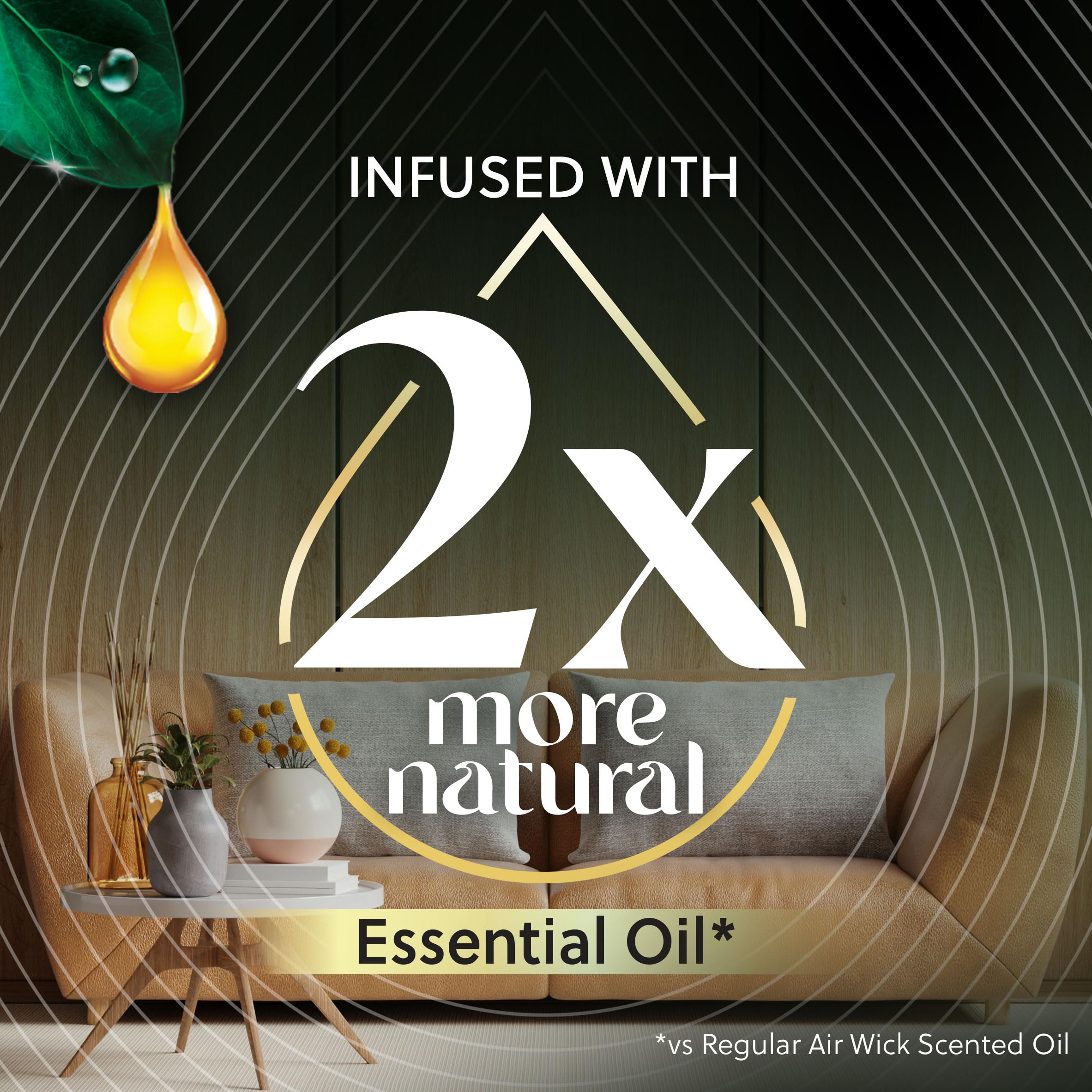 Air Wick Plug In Scented Oil Refills, Sweet Vanilla + Shea Butter, Air Fresheners For Home Long Lasting, Room Fresheners,Air Fre