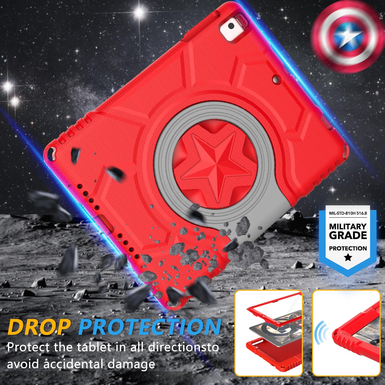 Kids Case For Ipad 5Th/6Th Generation 9.7 Inch 2017/2018 Release, Lainergie Ipad Air 2 Case With Screen Protector, Ipad Pro 9.7