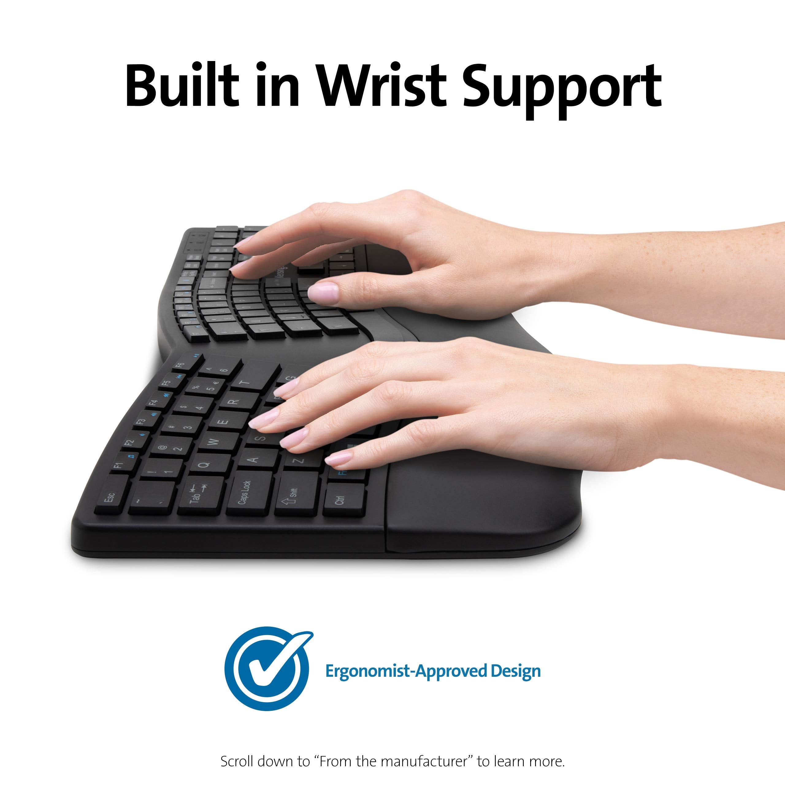 Kensington Pro Fit Ergonomic Wireless Keyboard And Mouse - Black (K75406Us)