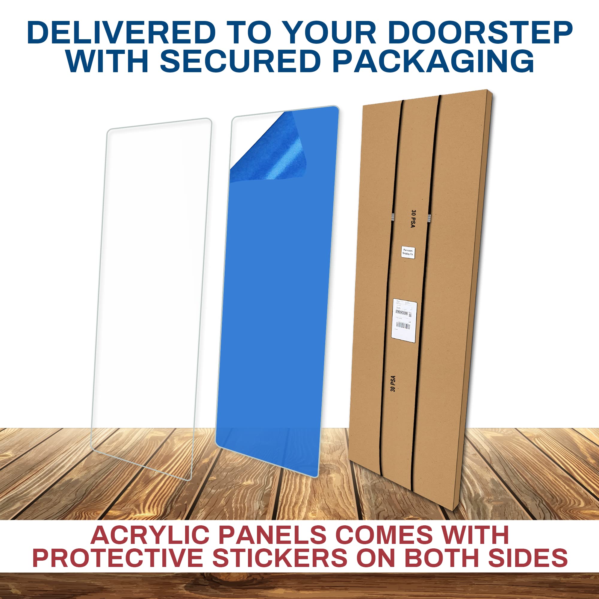 Pennzoni Drum Shield 5Ft W/Plastic Hinges, Comes W/ 7 Drum Panels & Plastic Hinges, Premium Clear Acrylic Panels, Drum Screen