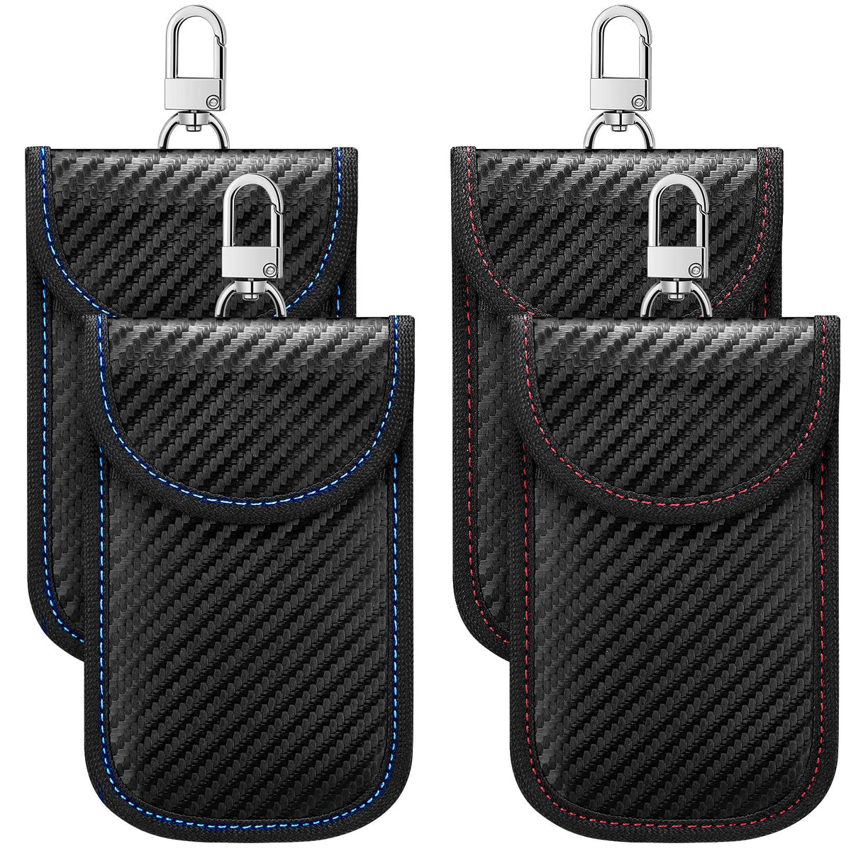 Tallew Faraday Bag For Key Protectors Fob 4 Pcs, Faraday Cage Protector, Car Rfid Signal Blocking Key Fob Protector, Double Laye