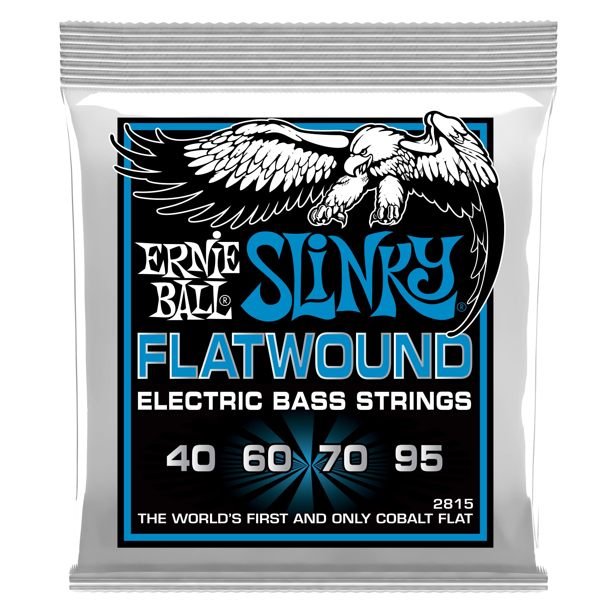 Extra Slinky Cobalt Flatwound Electric Bass Strings 40 95 Gauge