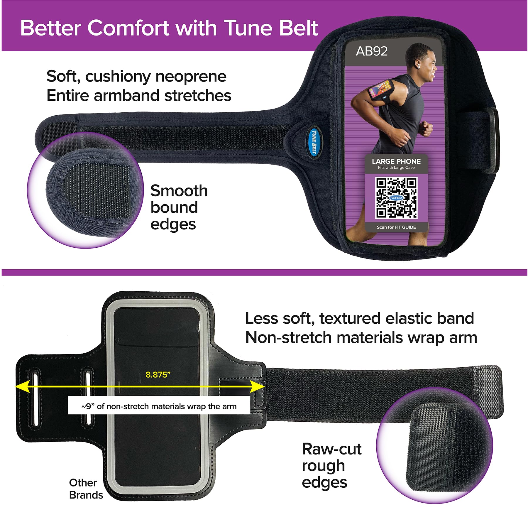 Tune Belt Ab92Ex3 Running Armband For Iphone 16/15/14/13 Pro Max, Plus, Galaxy Ultra/Plus/Note - Fits Large Phone With Large Cas