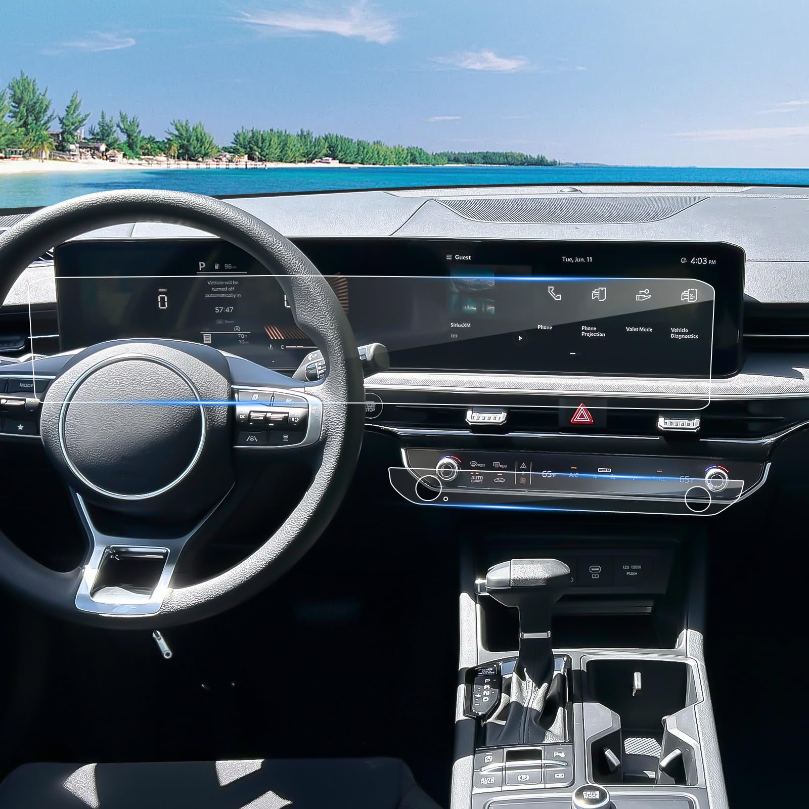 Coleya (4 Pack) 2025 Kia K5 Screen Protector For Kia K5 (Lxs/Gt Line/Gt/Ex) 12.3Inch Touchscreen&Air Conditioner, 2025 K Ia K5 A