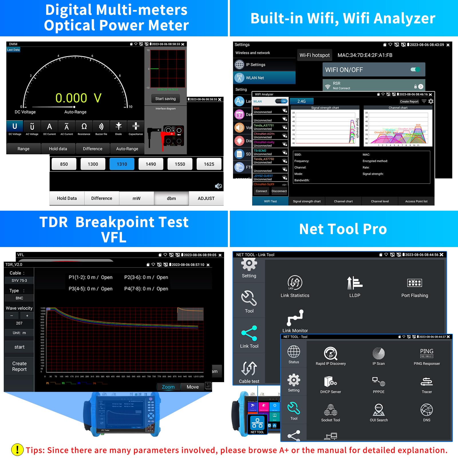 Rsrteng Ipc 9800Movtadhs Pro Full Features Cctv Camera Tester 7 Inch Ips Touch Screen Monitor Cctv Tester With Hd Tvi Hd Cvi Ahd