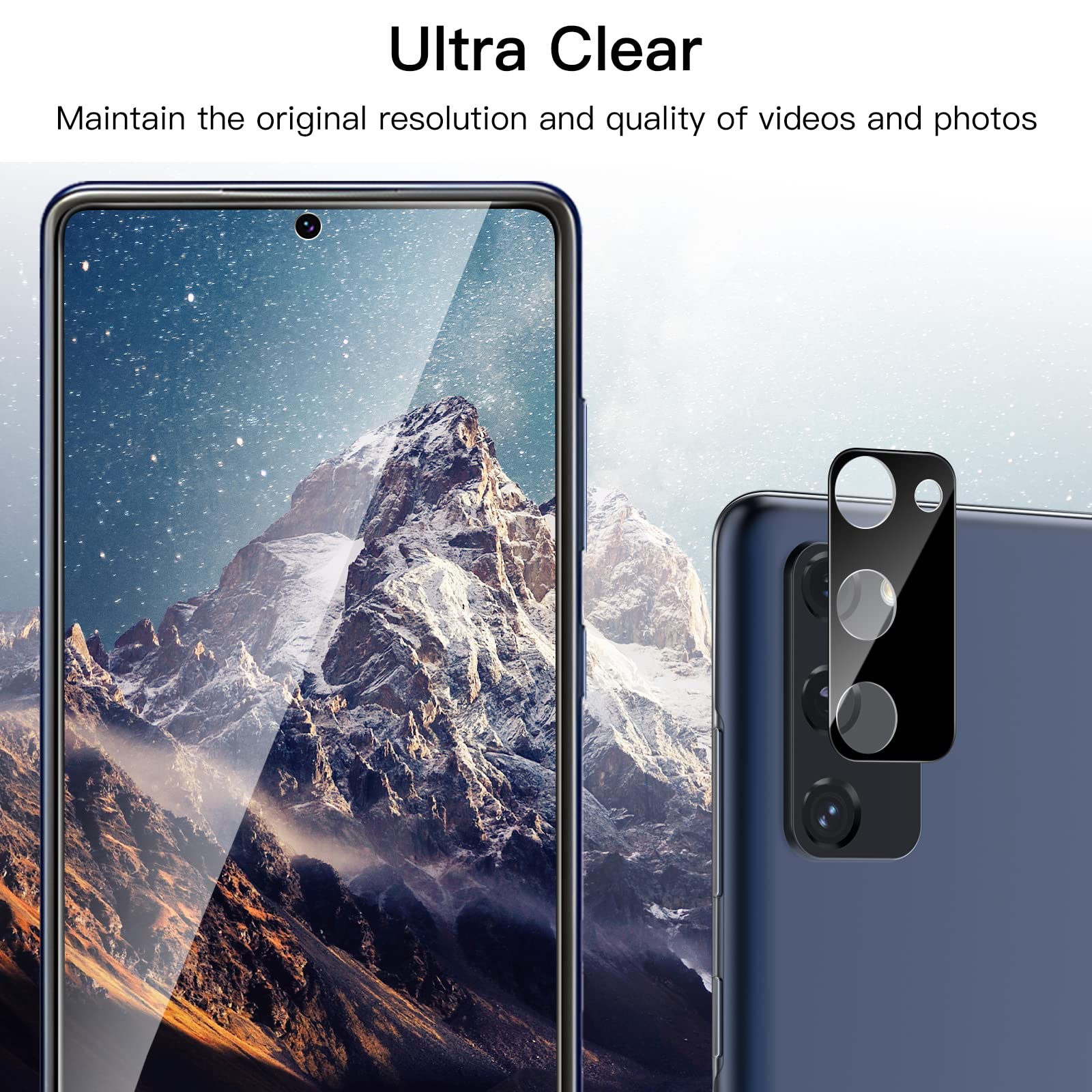 Jetech Screen Protector For Samsung Galaxy S20 Fe 6.5-Inch With Camera Lens Protector, Tempered Glass Film, Fingerprint Id Compa