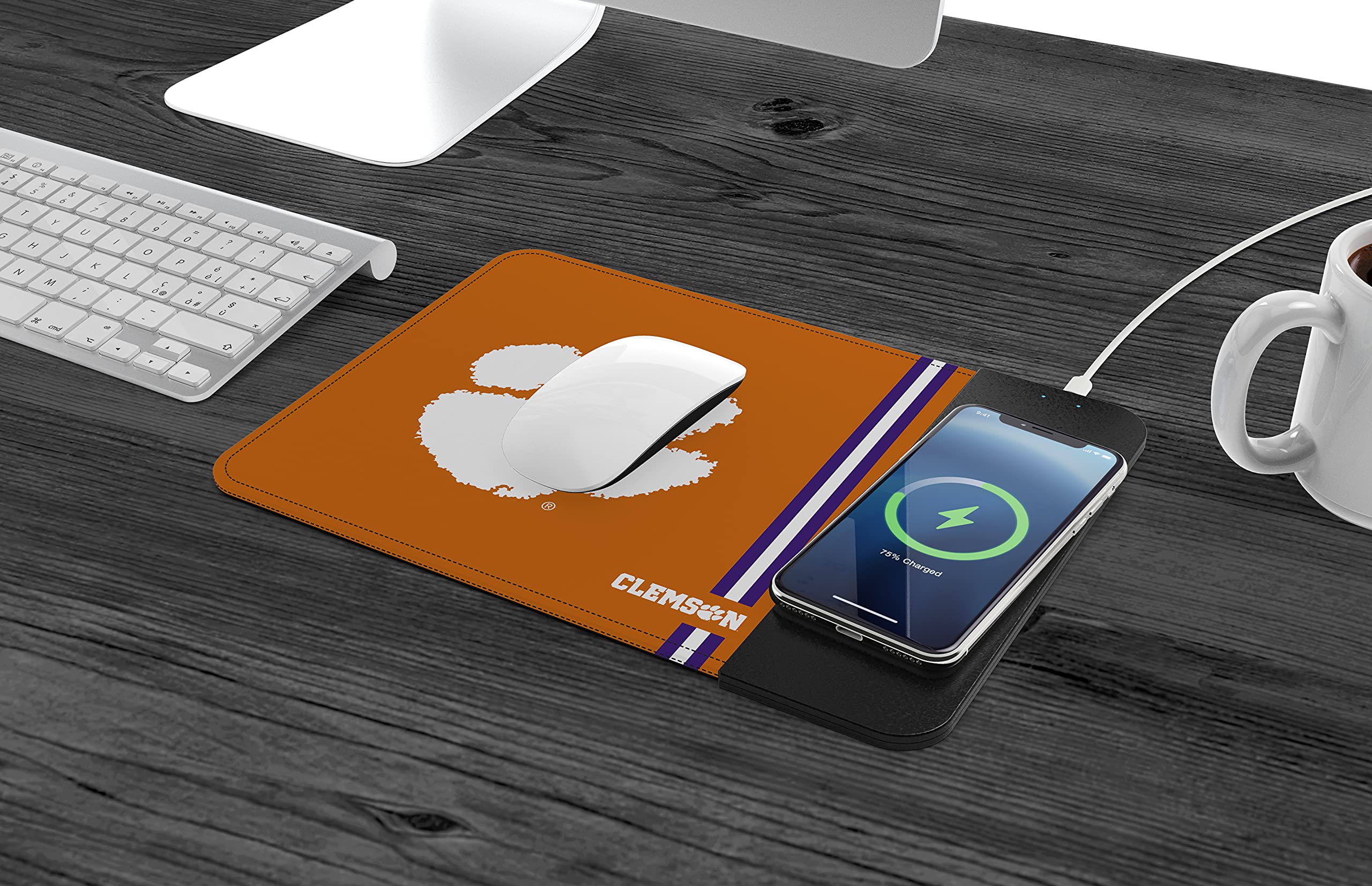 Soar Ncaa Wireless Charging Mouse Pad, Clemson Tigers