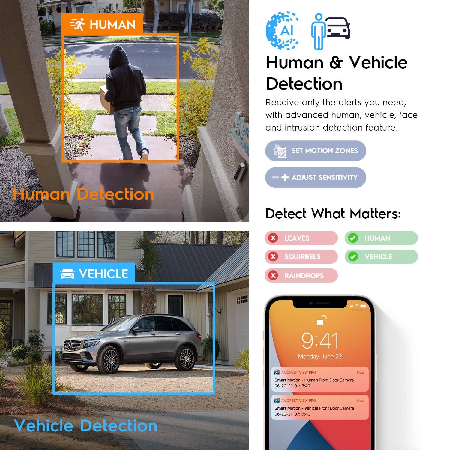 Amcrest Ultrahd 4K (8Mp) Ip Poe Ai Camera, 49Ft Nightcolor, Security Outdoor Turret Camera, Built In Microphone, Human Detection