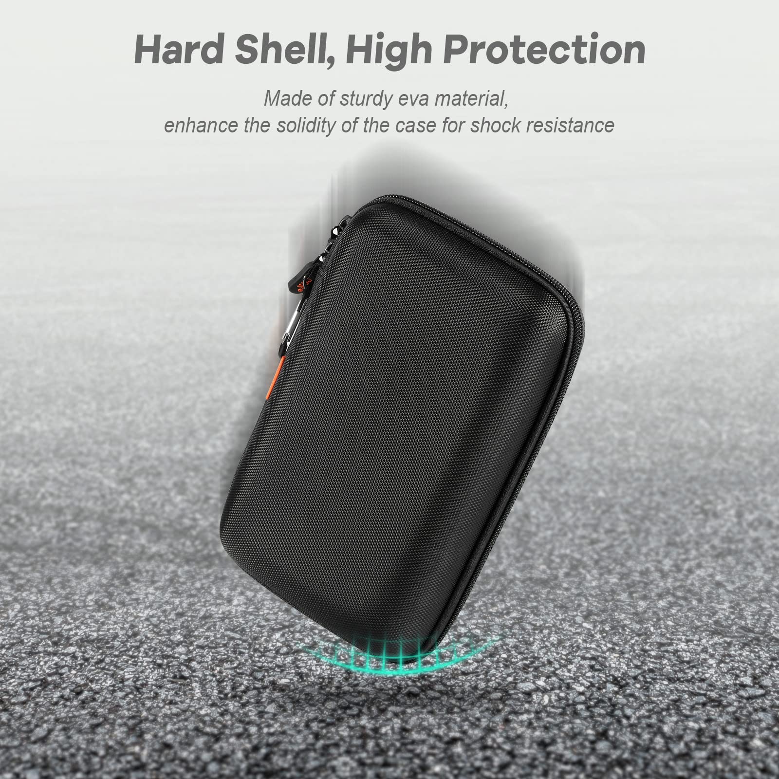 2 Colors Shockproof Hard Shell Carrying Case For Gps, External Hard Drive, Power Bank, Charger, Cable, Heart Monitor, Cell Phone