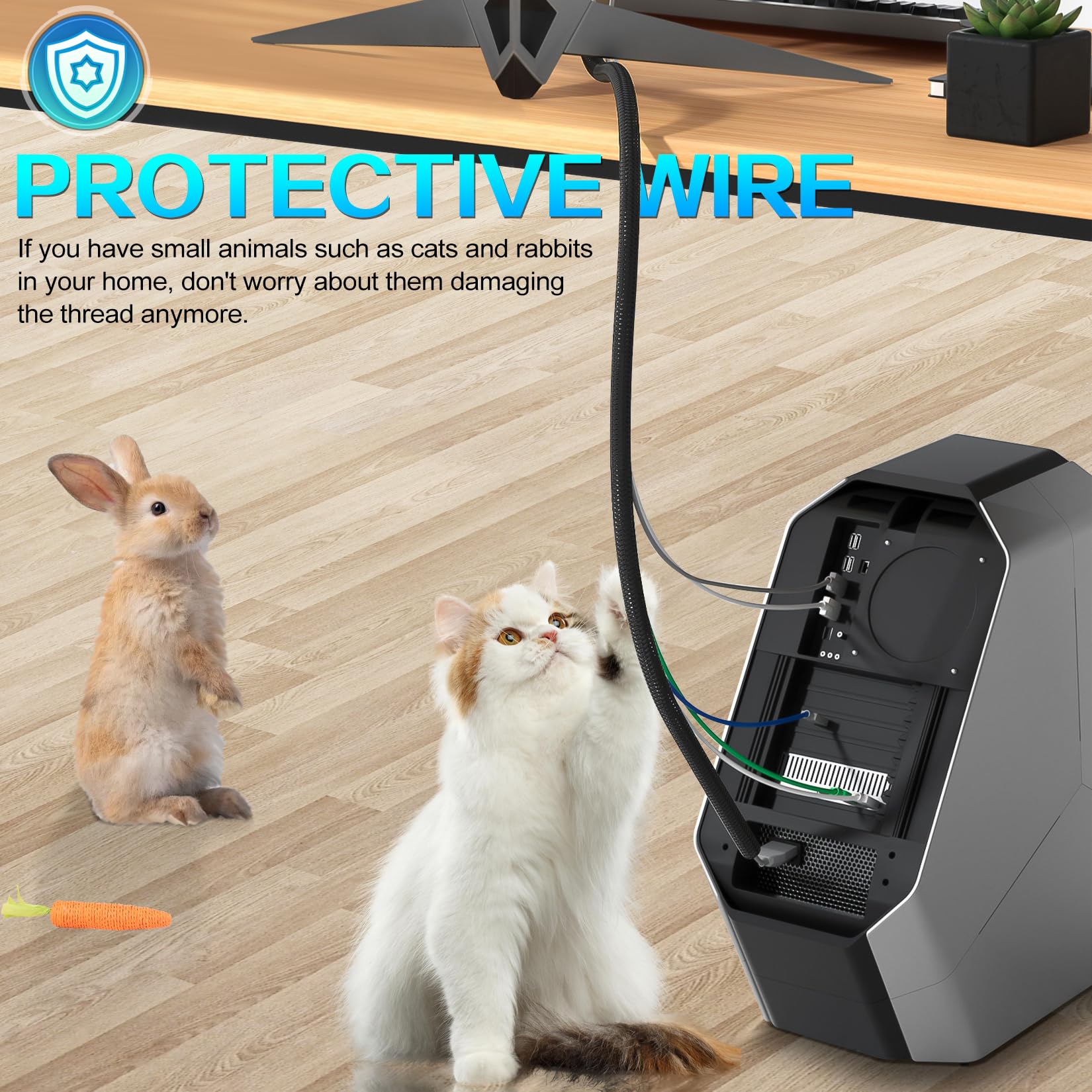 Wire Cord Protector, Wire Loom Tubing, Cable Sleeve Split Sleeving For Computer Electrical Wire Organizer Sleeve Hose (3/8'' 15F