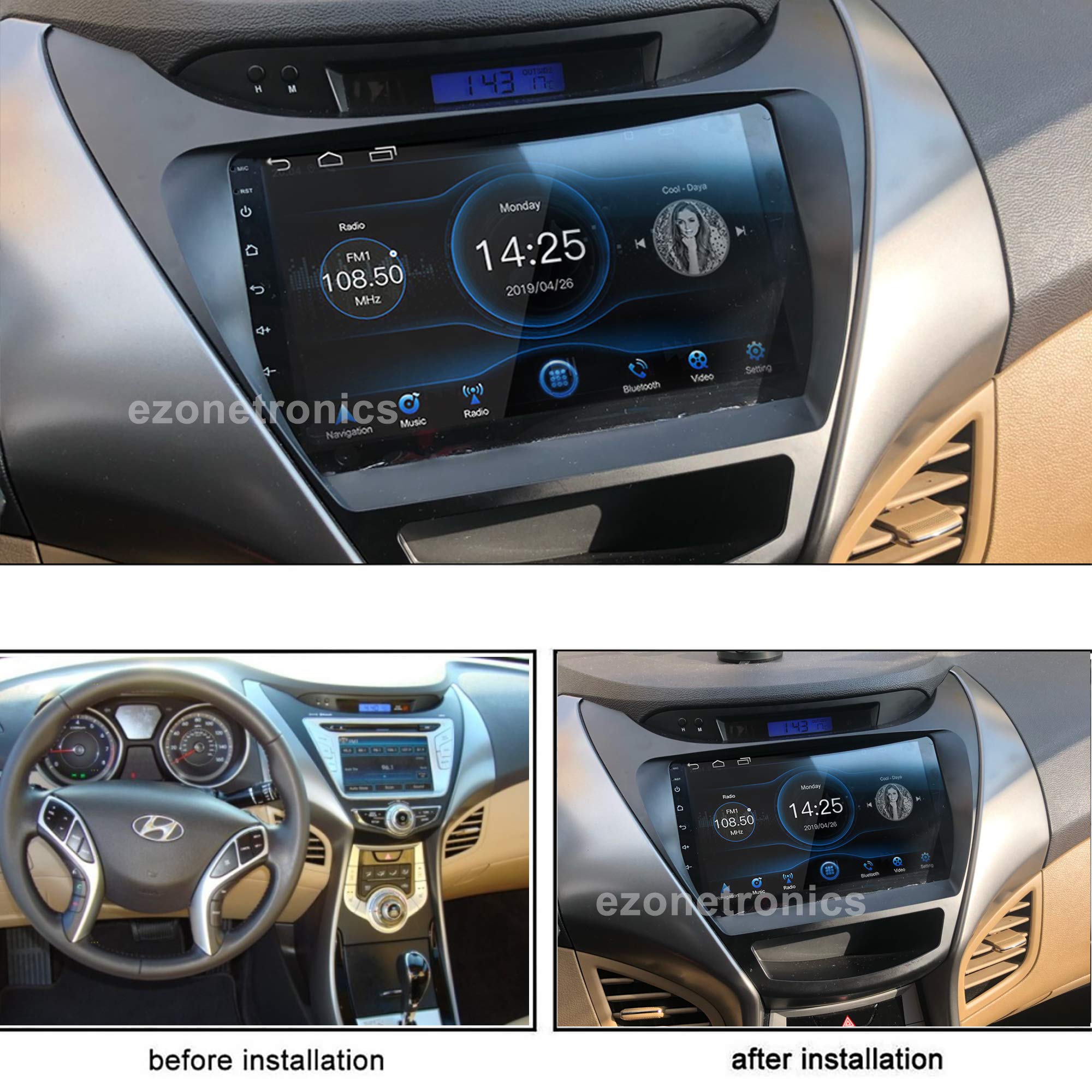 For 2011 2012 Hyundai Elantra Radio Built In Carplay&Android Auto With 2G Ram 32G Rom Car Stereo Gps Navi Bluetooth Usb Player Mirror Link Player Ezonetronics