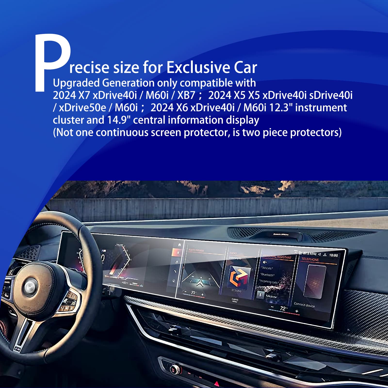 Tempered Glass 2025 2024 Bmw X5 M60I Bmw Screen Protector For 2024 Bmw X5 X6 X7 Xdrive40I,Idrive 8 Touch Screen 2024 Bmw X7 M60I