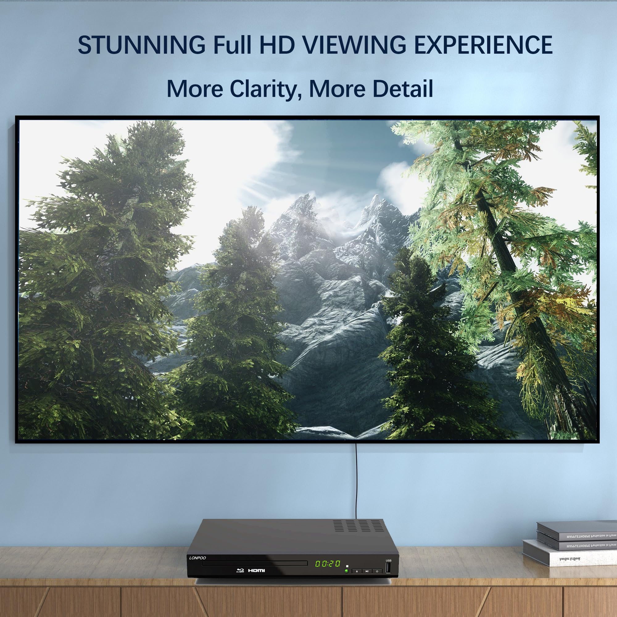 Blu Ray Dvd Player,Full Hd Blu Ray Disc Player With Metal Enclosure,Easy Hook Up And User Friendly, 1080P Home Theater Dvd Player With Hdmi Output, Support Hdd And Usb Playback