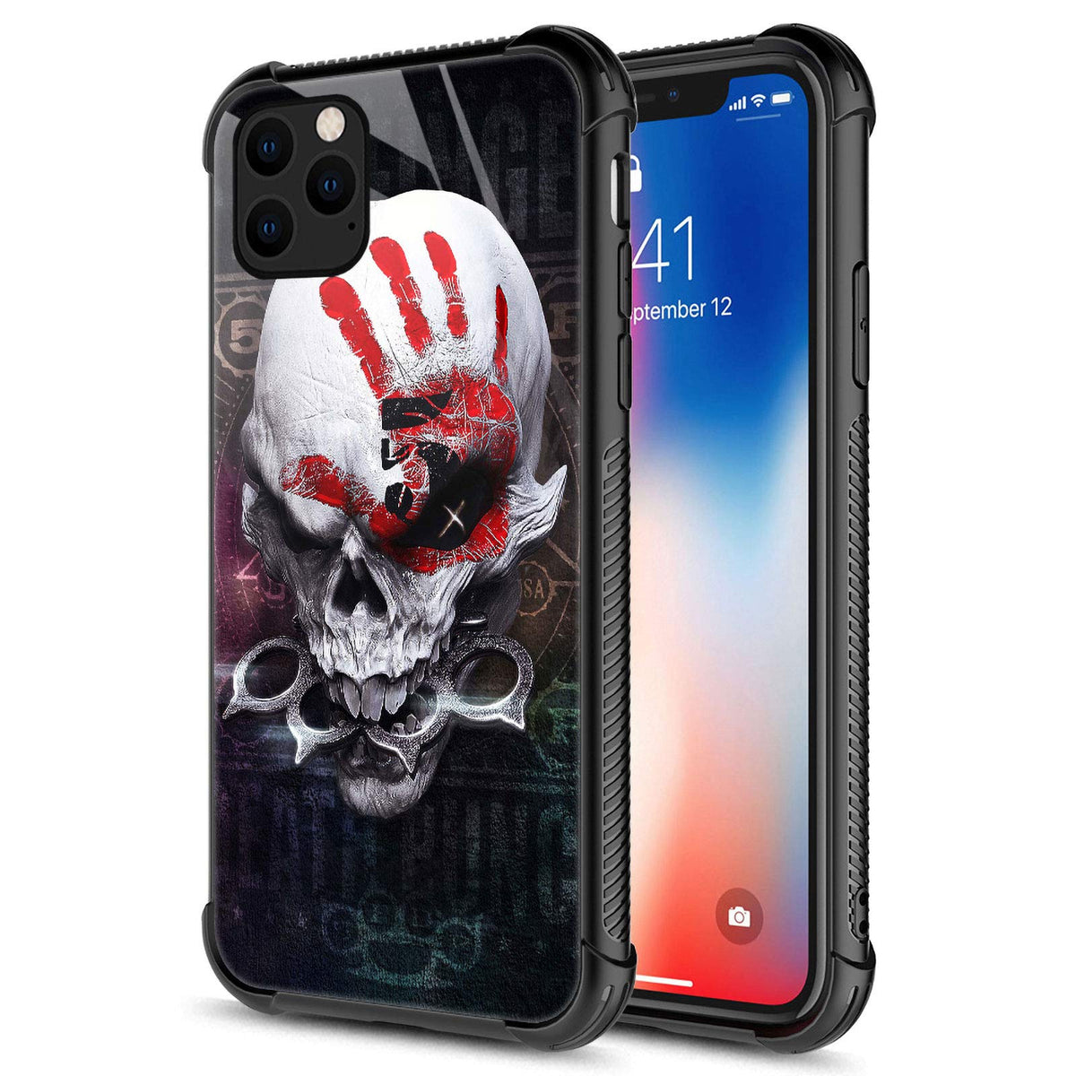 Carloca Compatible With Iphone 12 Pro Case,Red Palm And Skull Iphone 12 Cases For Girls,Graphic Design Shockproof Anti Scratch C