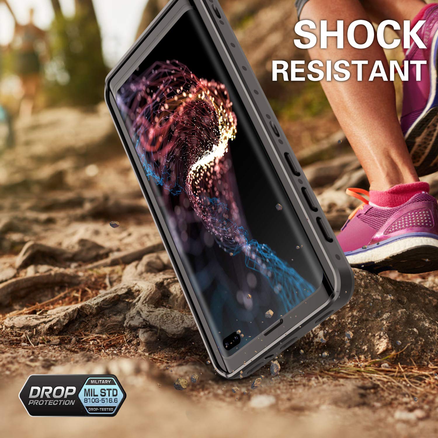 Goldju Samsung Galaxy S10 Plus Waterproof Case,S10 Plus Built In Screen Protector 360 Full Body Protective Shockproof Dirtproof