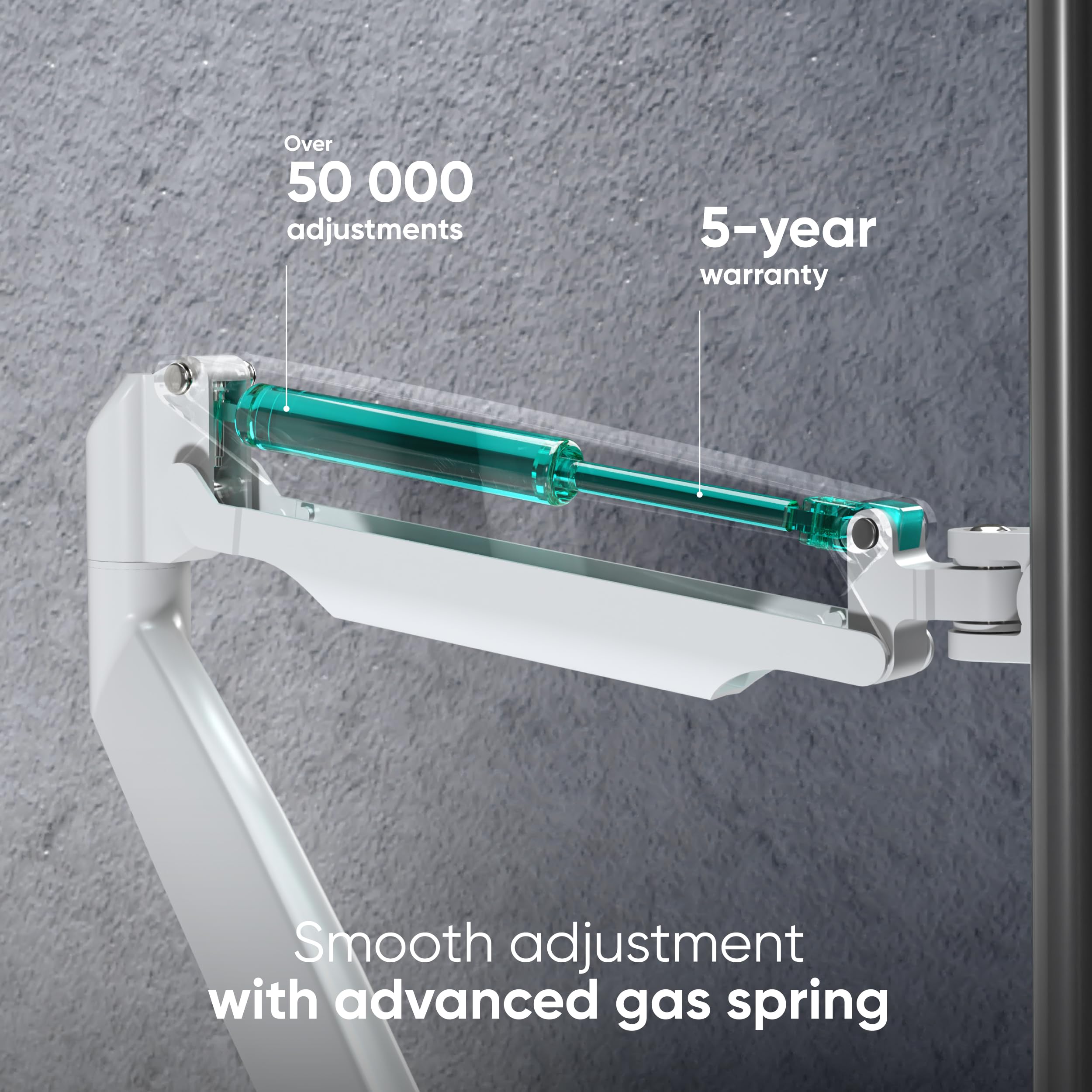 Onkron Single Monitor Arm White For 13 32 Inch Screens, Desk Mount Monitor Stand Up To 19.8 Lbs   Gas Spring Monitor Arm For Des