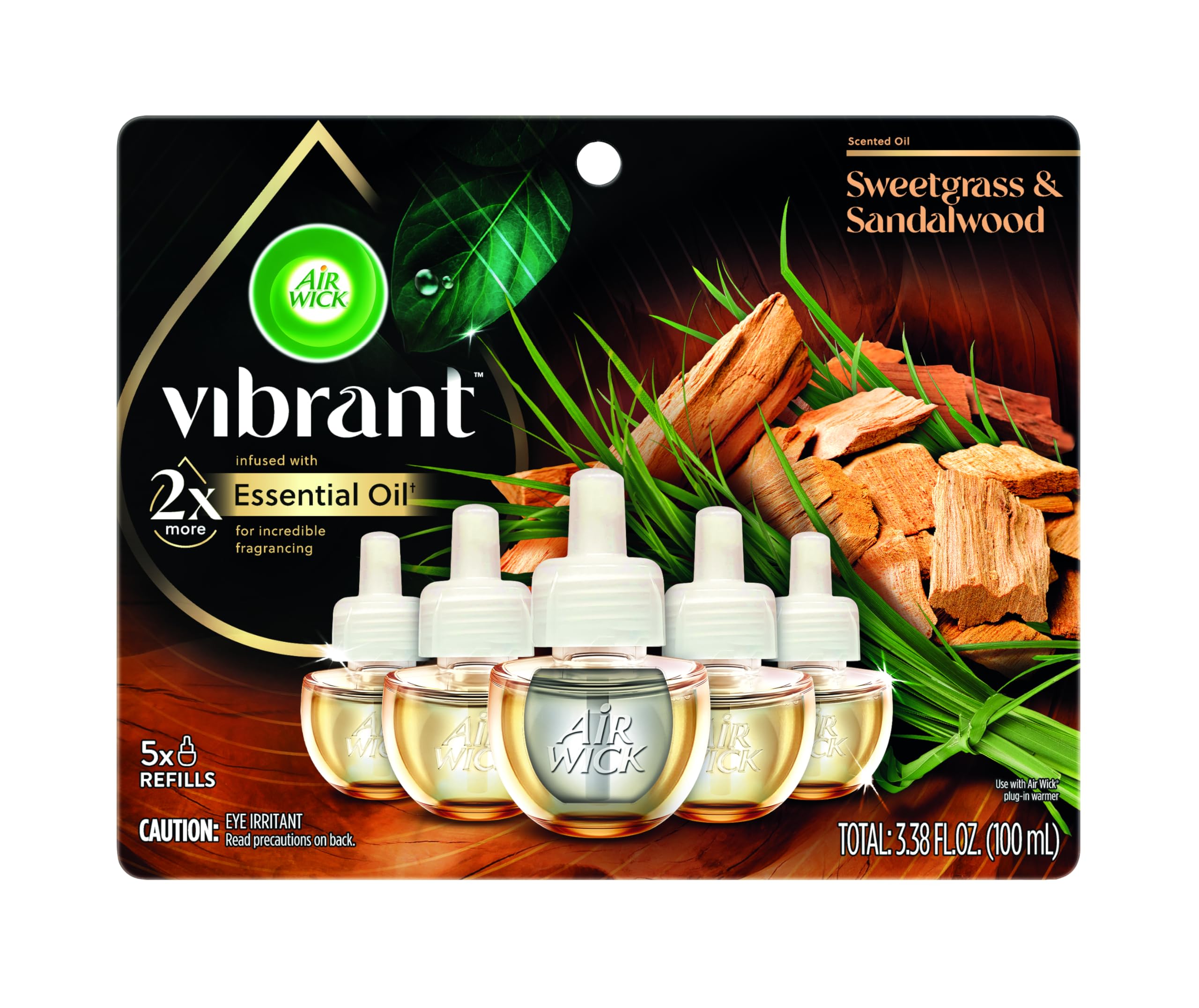 Air Wick Plug In Scented Oil Refills, Sweetgrass + Sandalwood