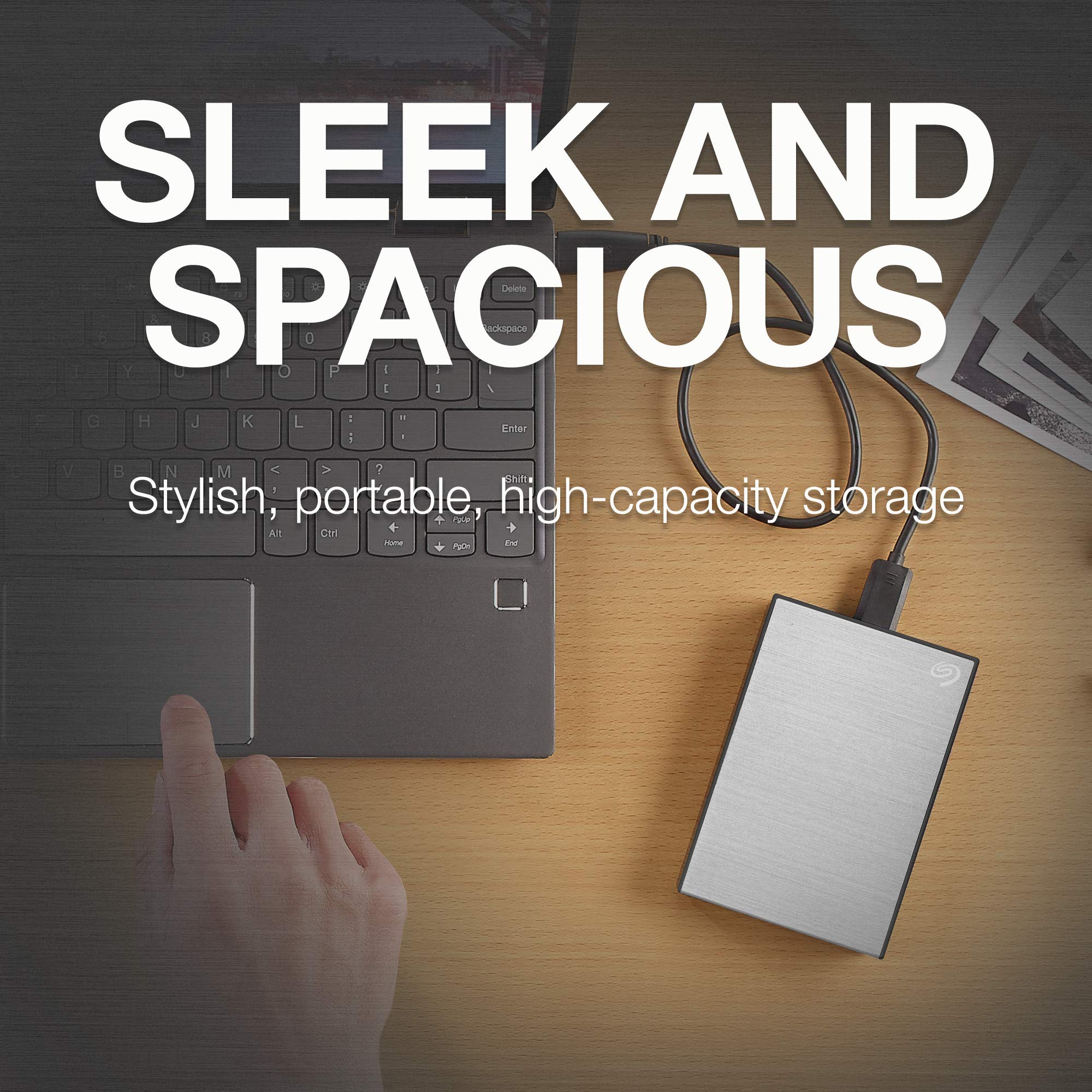 Seagate One Touch 4TB External Hard Drive HDD � Silver USB 3.0 for PC Laptop and Mac, 1 Year MylioCreate, 4 Months Adobe Creative Cloud Photography Plan (STKC4000401)