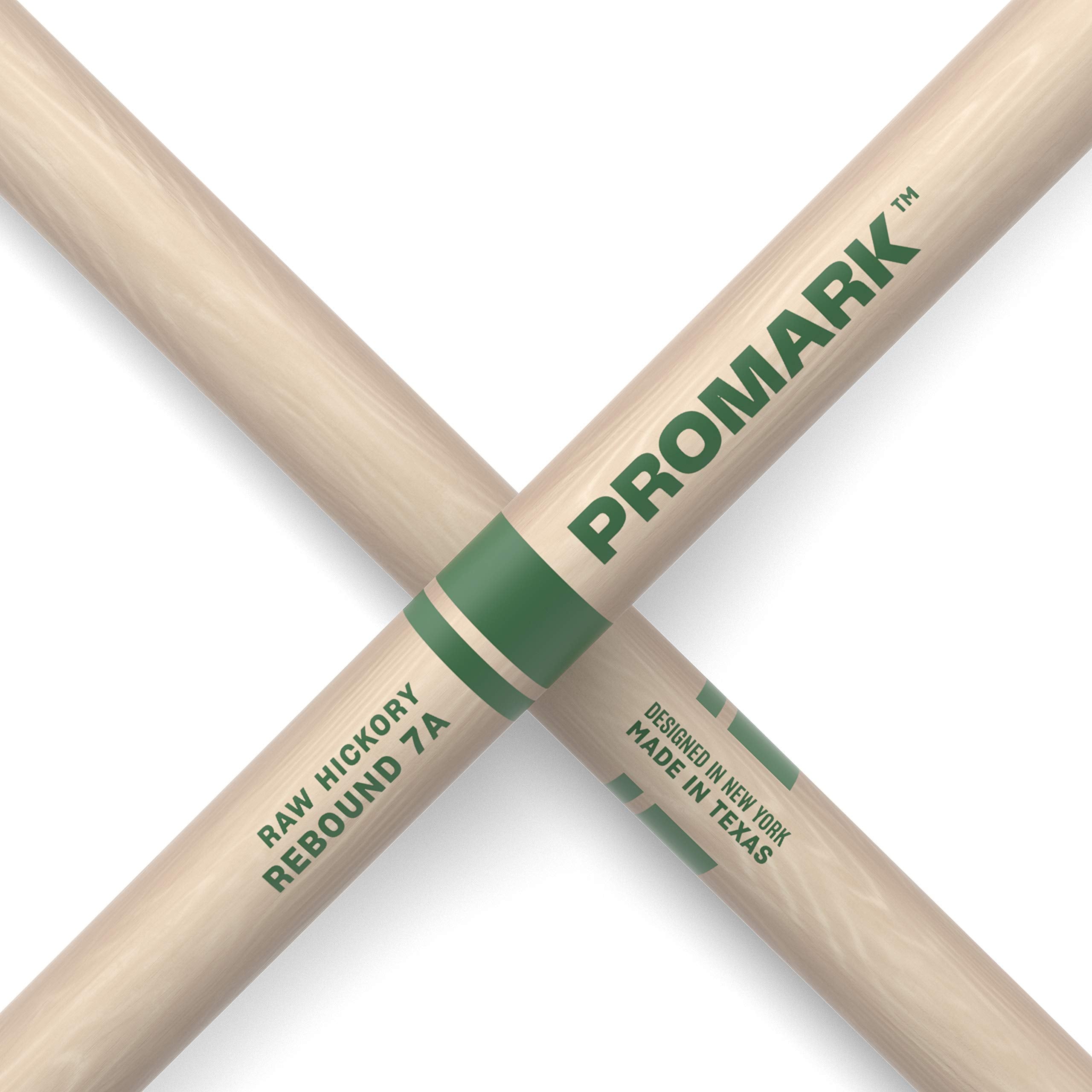 Promark Rebound 7A Raw Hickory Drumsticks, Acorn Wood Tip, One Pair