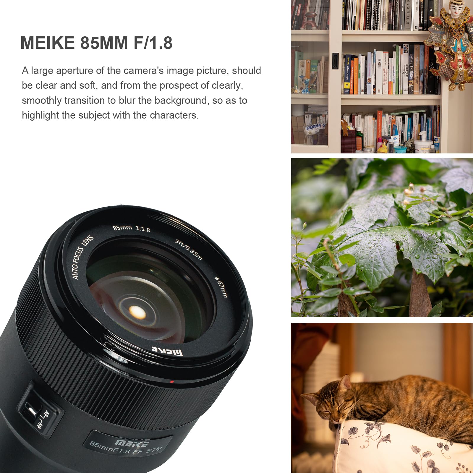 Meike 85Mm F1.8 Large Aperture Full Frame Af Stm(Stepping Motor) Lens Auto Focus Telephoto Fixed Prime Portrait Lenses For Nikon
