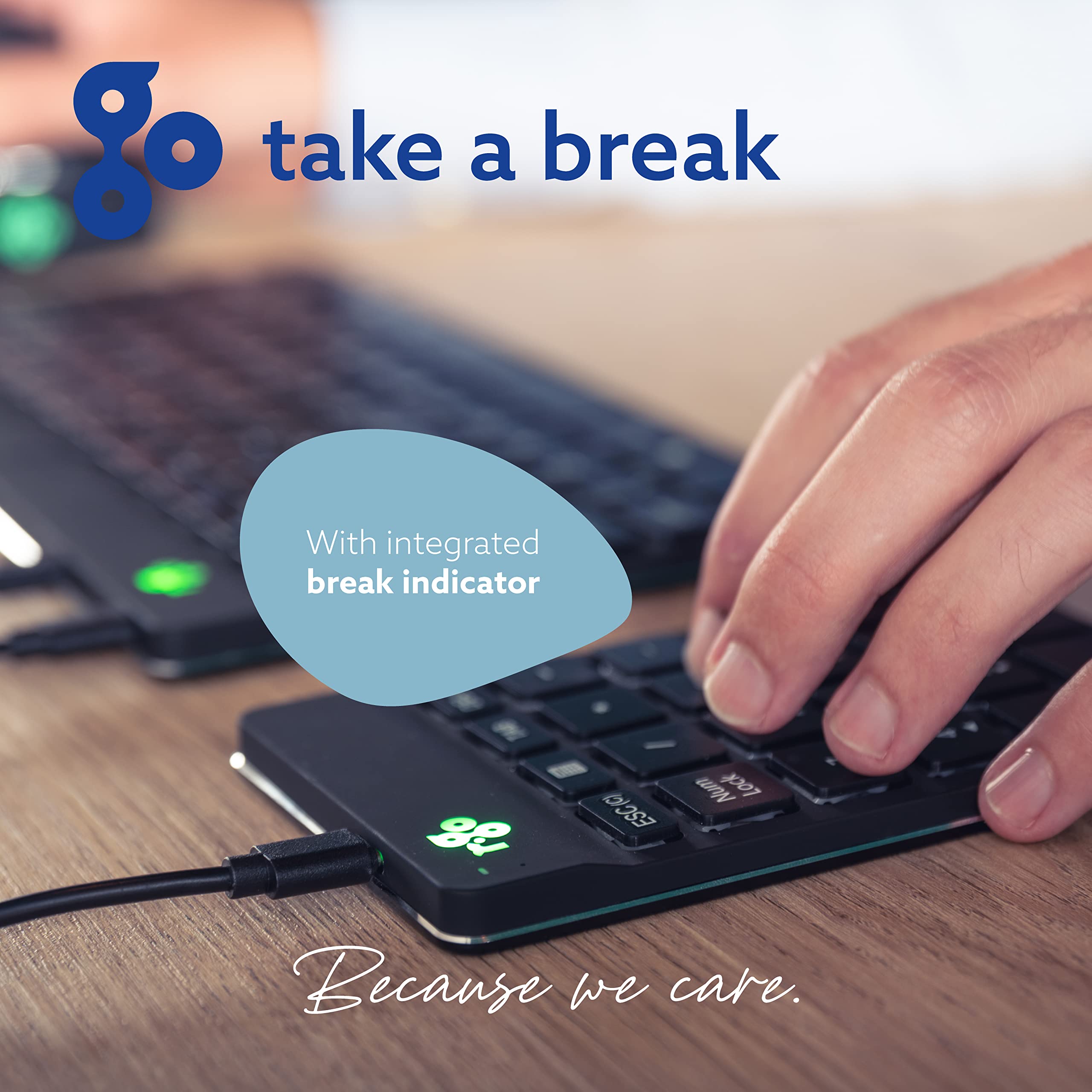 R Go Number Pad Keyboard, Usb C/A Wired, Mini Numeric Keypad With Led Break Indicator, For Financial Accounting, Data Entry & Ex