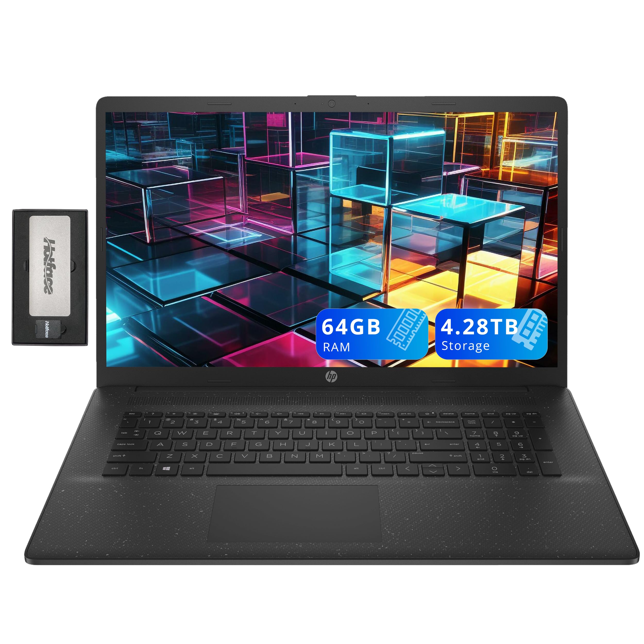 Hp 17.3'' Hd+ Business Laptop, Intel I7-1255U, 64Gb Ram, 4.28Tb Storage (4Tb Ssd+288Gb Docking Station Set), Intel Iris Xe Graph