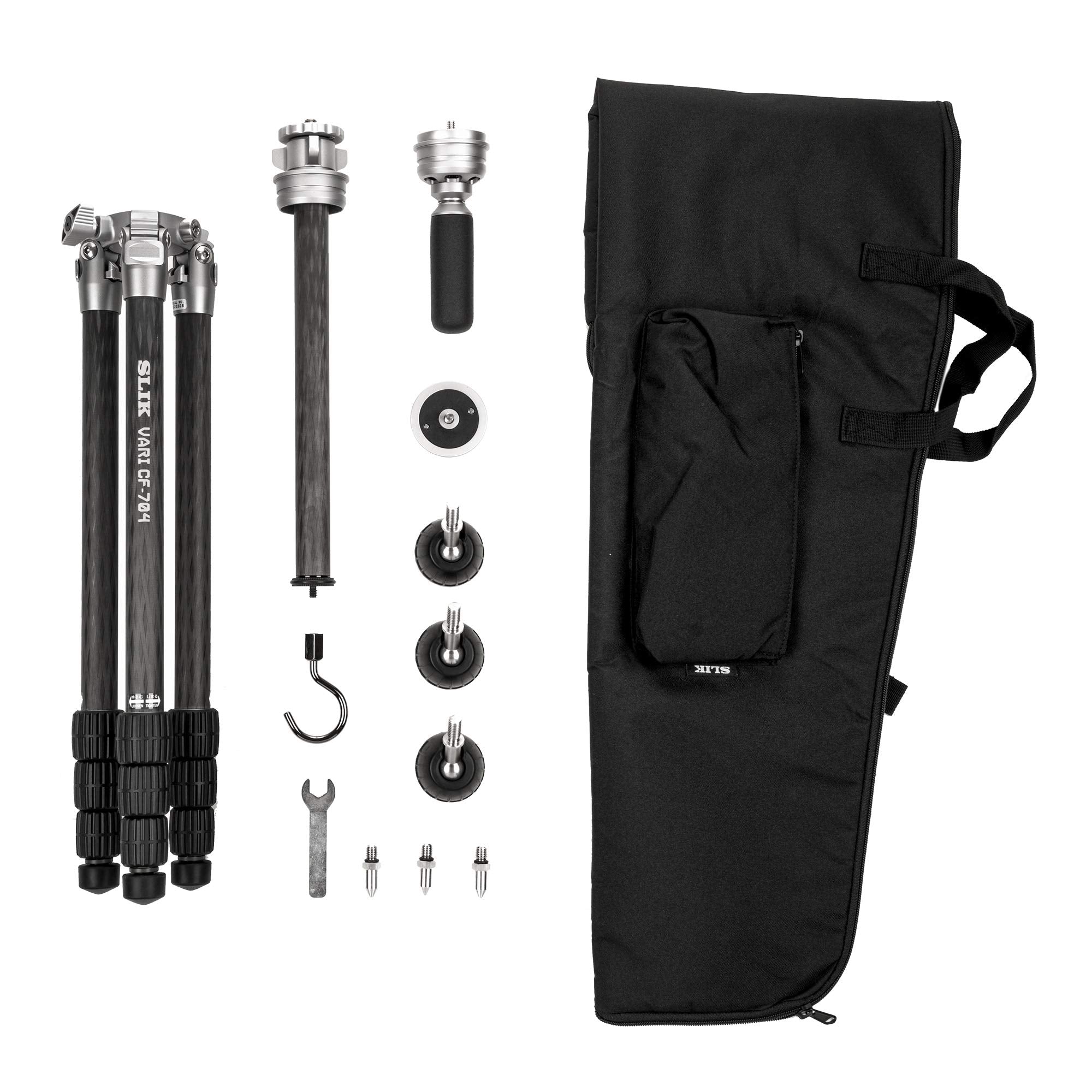 Slik Pro Vari Cf 704 4 Section Carbon Fiber Professional Tripod Kit
