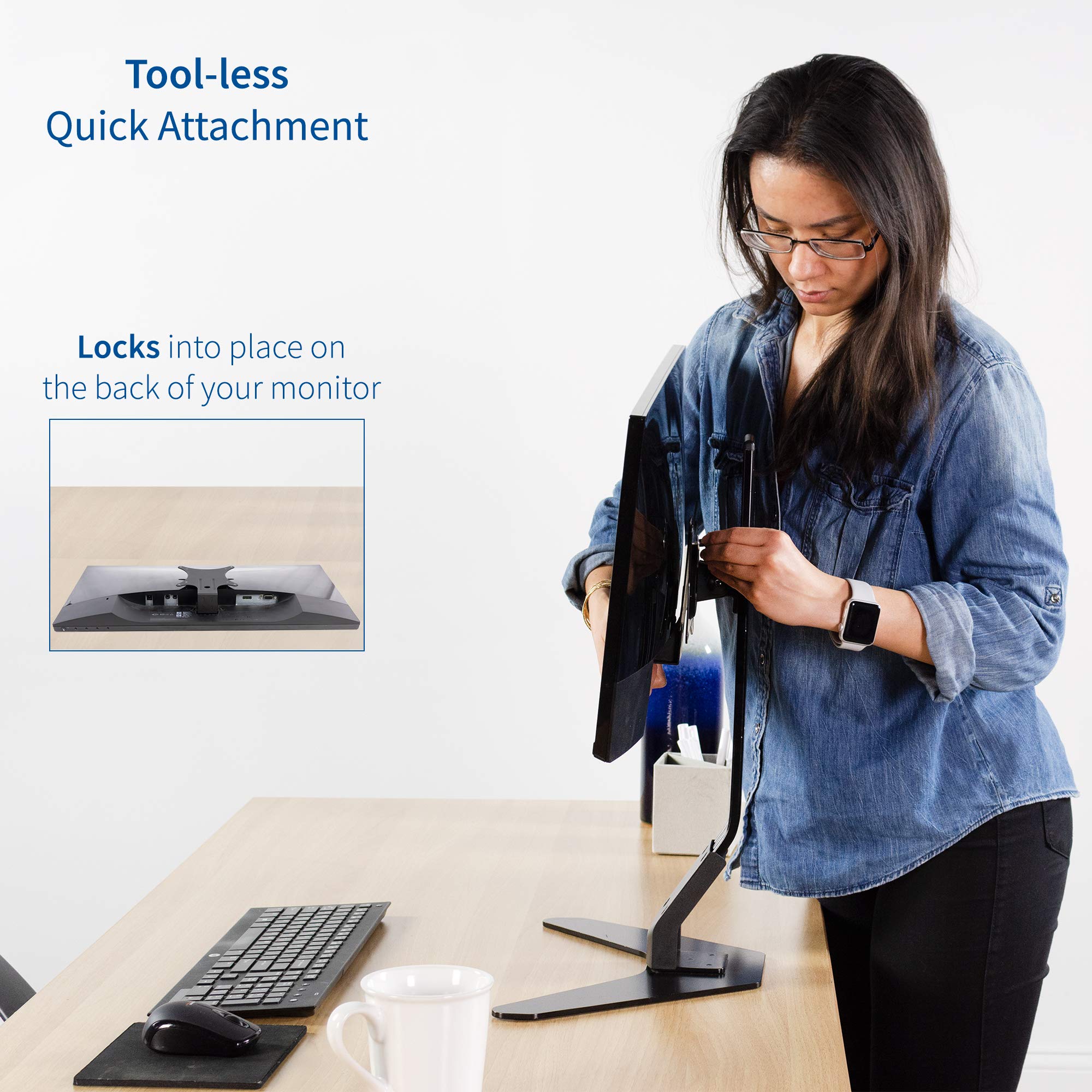 VIVO Quick Attach VESA Adapter Plate Bracket Designed for Dell Monitors S2218, S2318, S2319, S2418, S2419H, S2718, S2719, SE2419H, and More (MOUNT DLS024)