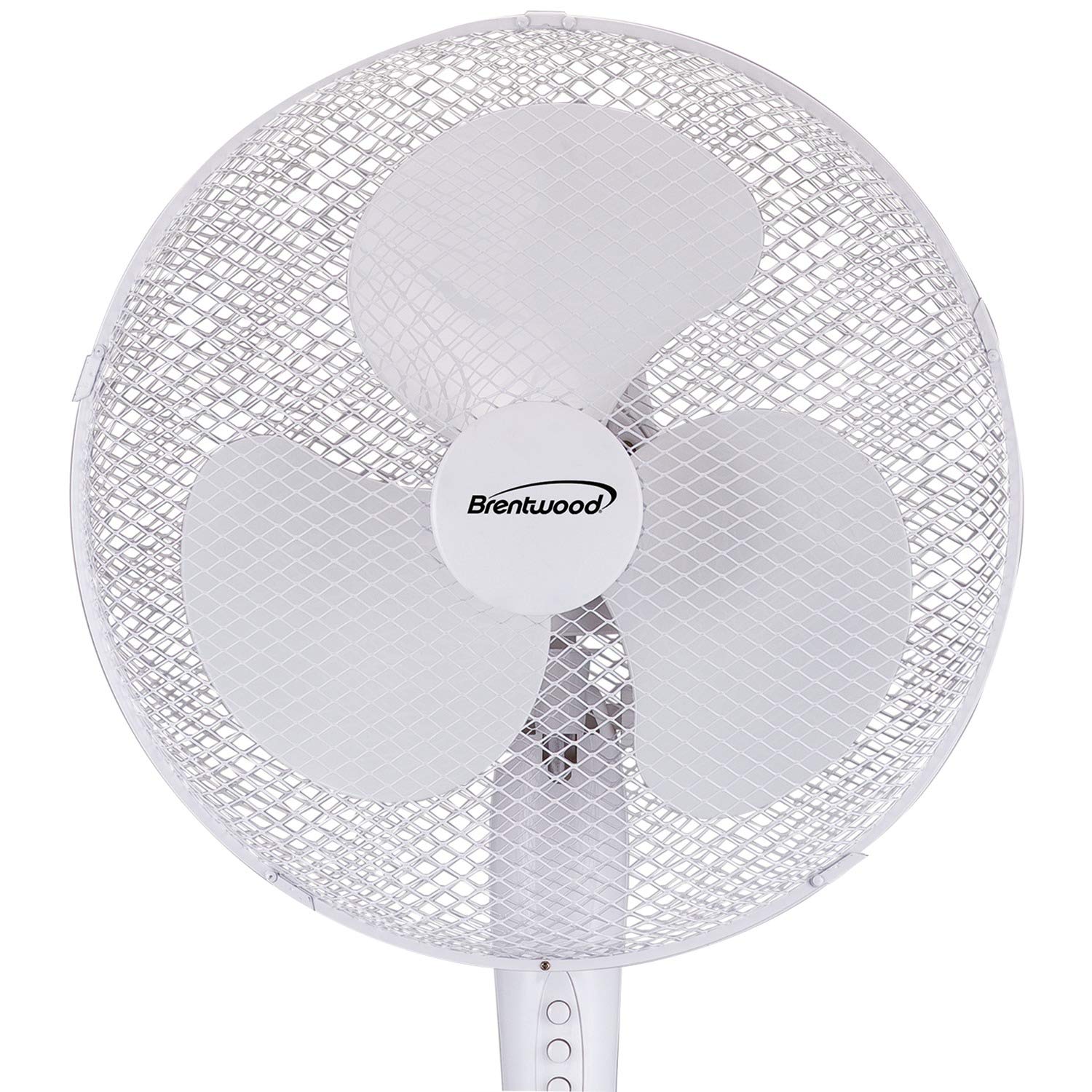 Brentwood Kool Zone Oscillating Stand Fan, 3 Speed 16 Inch, White