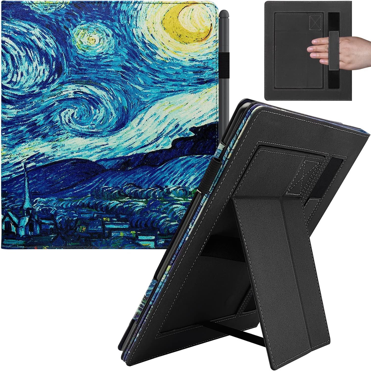 Umubuhoms Hand Held Case For Kindle Scribe 10.2 Inch (2022 Released)   Premium Pu Leather Cover With Auto Sleep/Wake Two Stand &