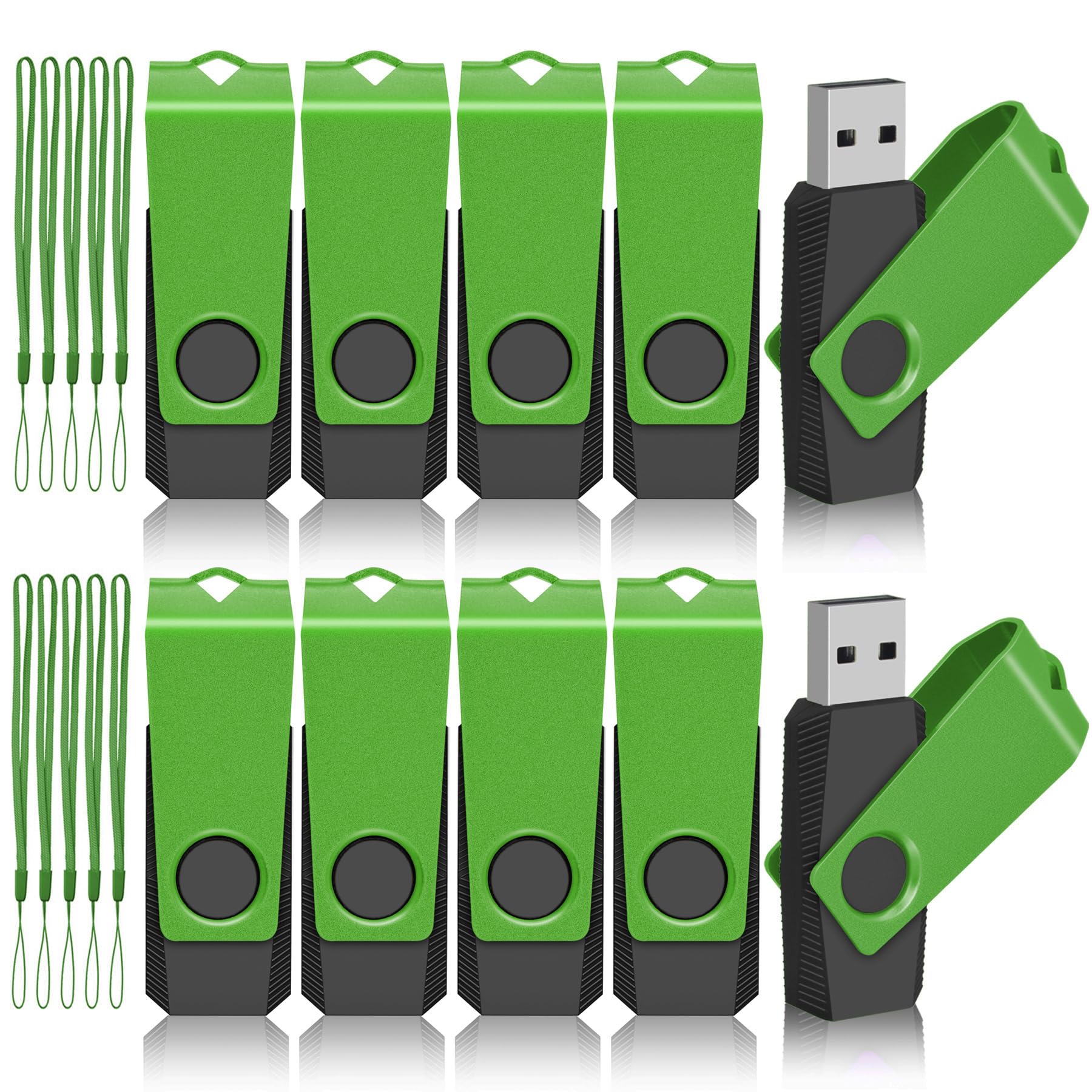 Agecash Usb Drive 2Gb Usb Flash Drive 10 Pack, Bulk Usb 2.0 Thumb Drive Swivel Pendrive Usb Memory Stick Jump Drive With 10Pcs L