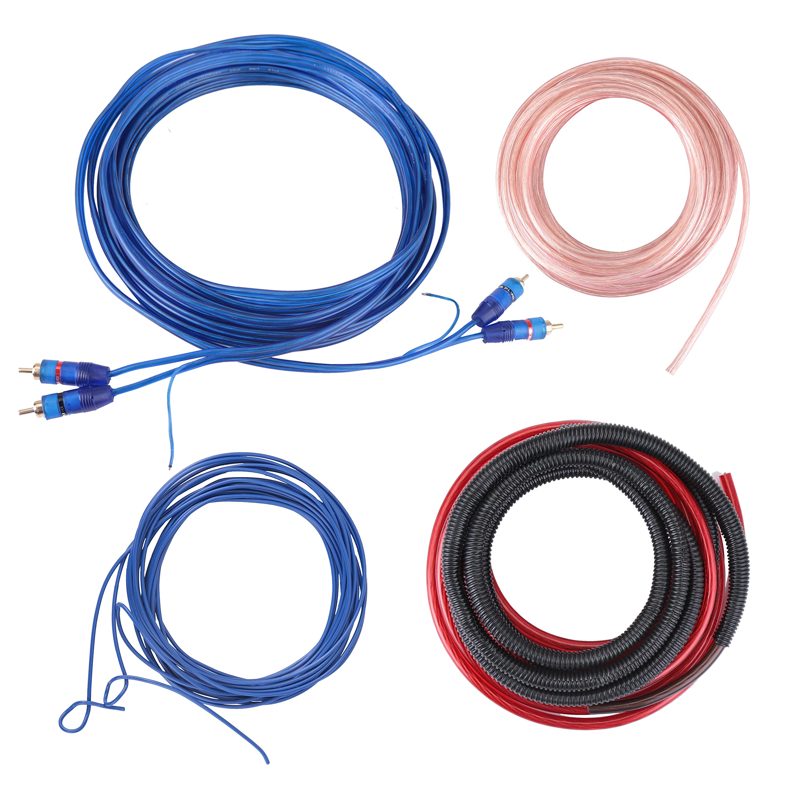 Pyle Car Stereo Wiring Kit   Audio Amplifier & Subwoofer Speaker Installation Cables (4 Gauge), Blue (Plam40)
