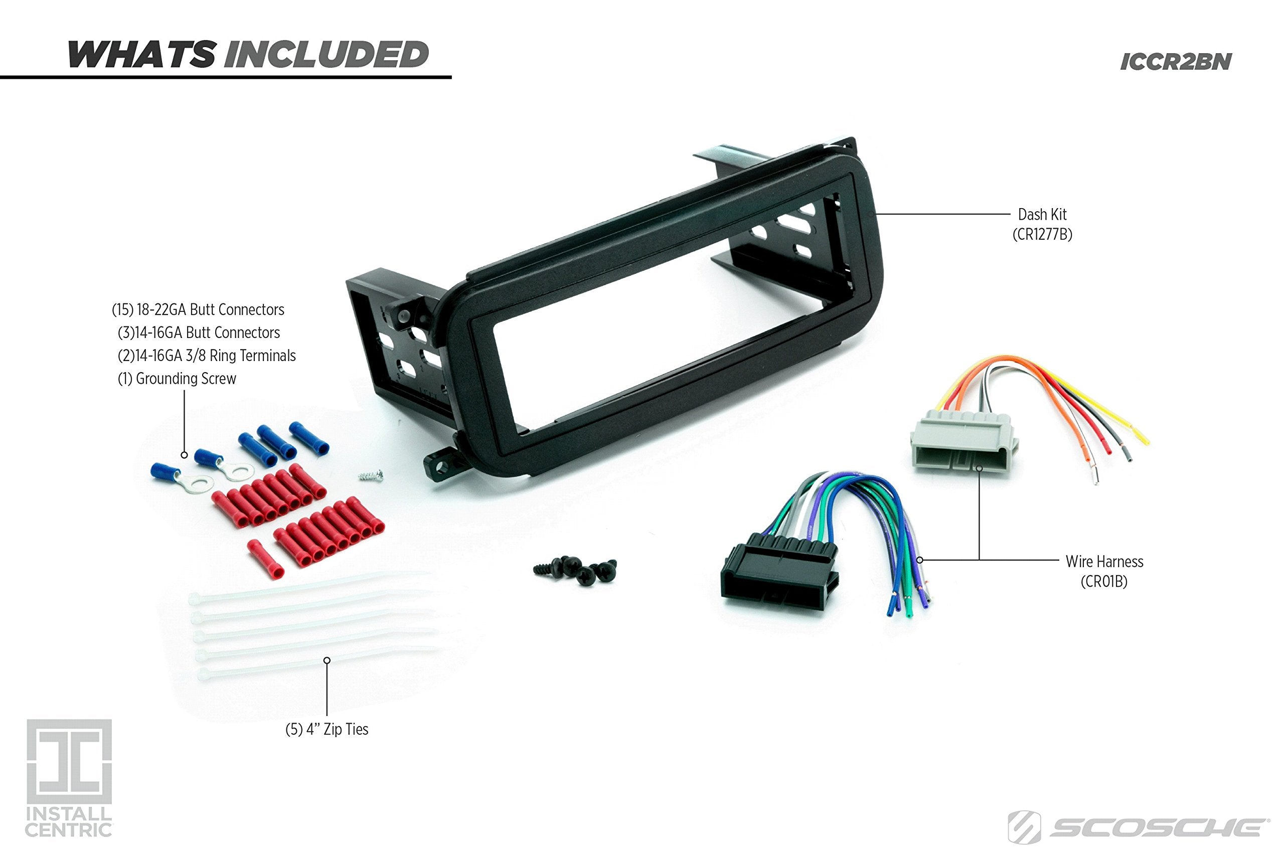 Scosche ICCR2BN Single DIN Radio Install Dash Kit Compatible with Select 1998 2003 Chrysler, Dodge, Jeep and Plymouth   Complete Basic Car Stereo Installation Kit   Does Not Retain SWC   No Double DIN