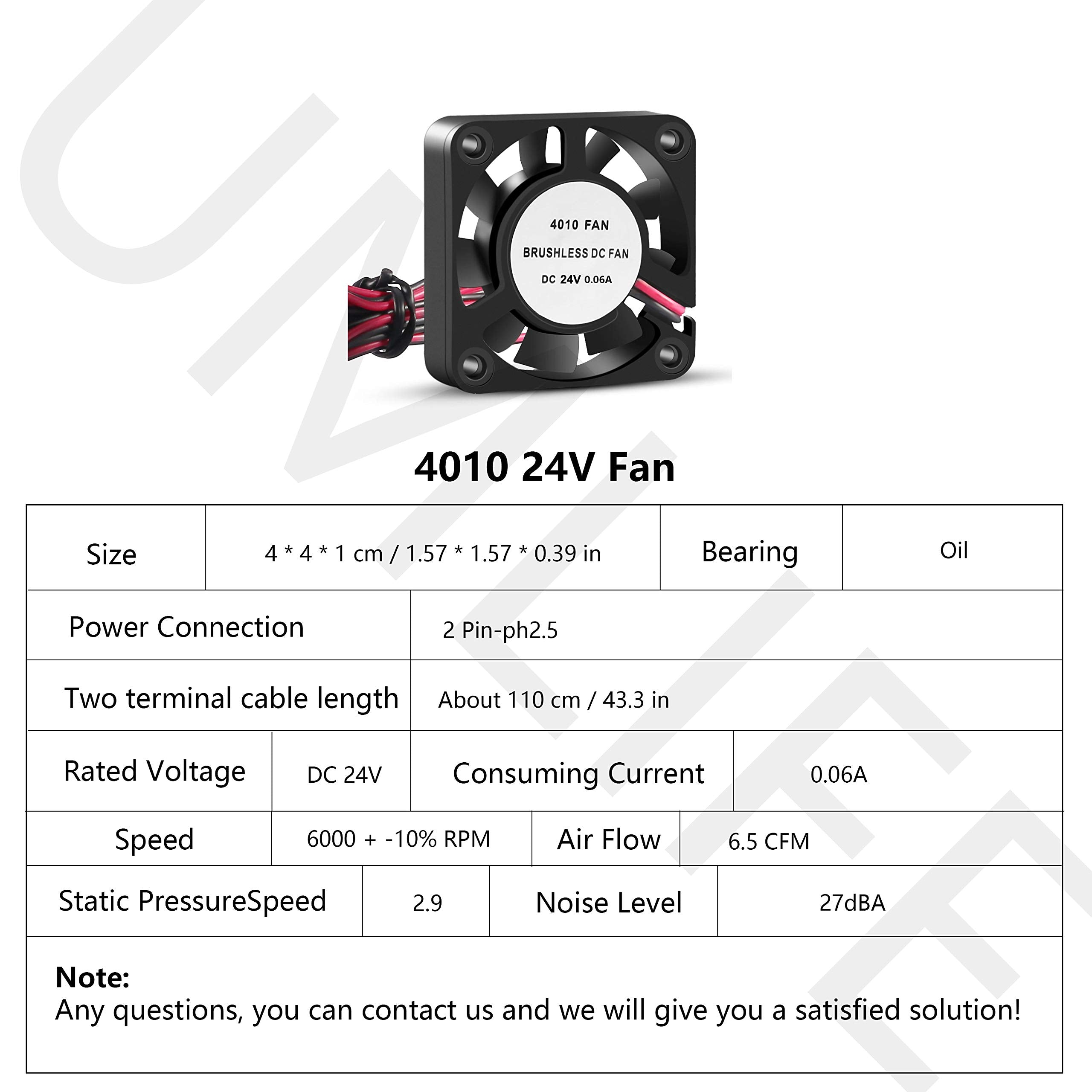 3D Printer Cooling Fan, 40Mm X 40Mm X 10Mm Blower Cooling Fan With 2 Pin Terminal For Hotend Extruder Heatsinks Makerbot Mk7 Mk8