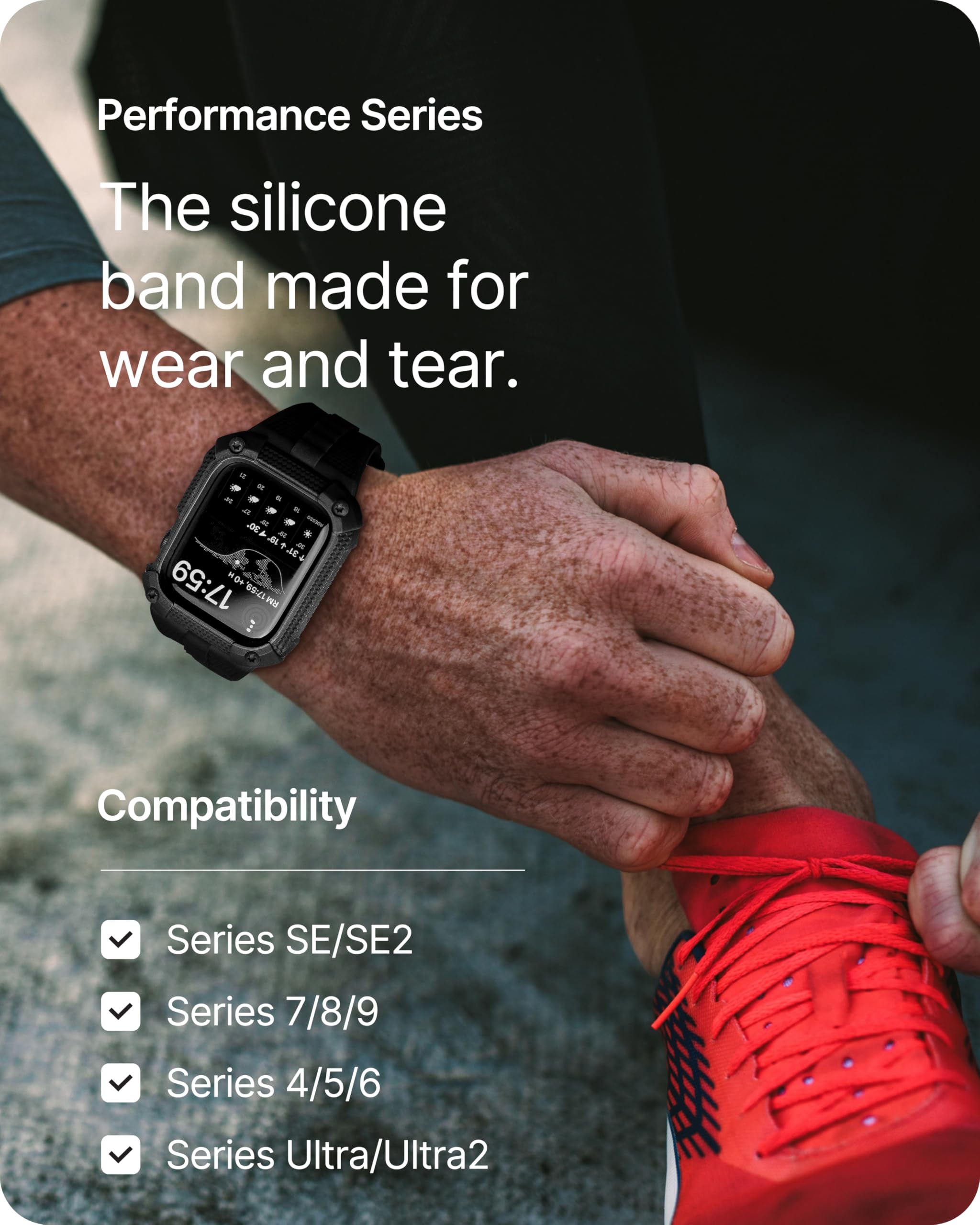 Fullmosa Watch Bands 49Mm Compatible Rugged Apple Watch Band Ultra2/Ultra 49Mm With Case & Screen Protector For Men Women, Black