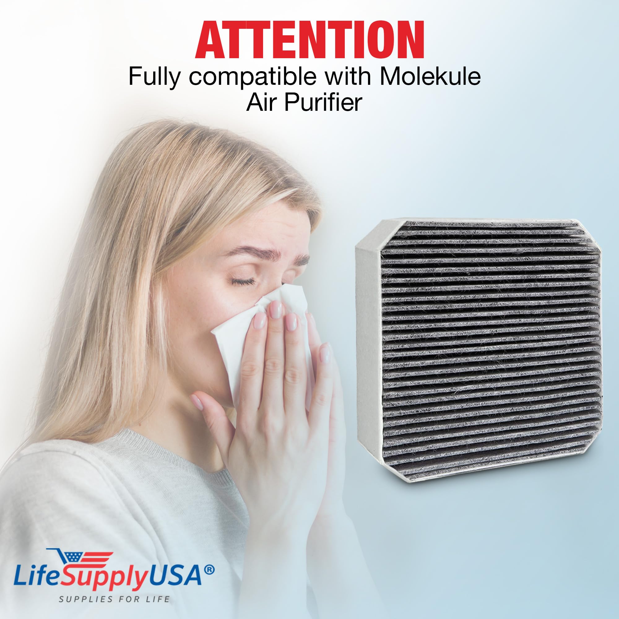 Hepa Air Cleaner Replacement Pre Filter Gray Version 2.1 Compatible With Molekule Air Cleaner By Lifesupplyusa