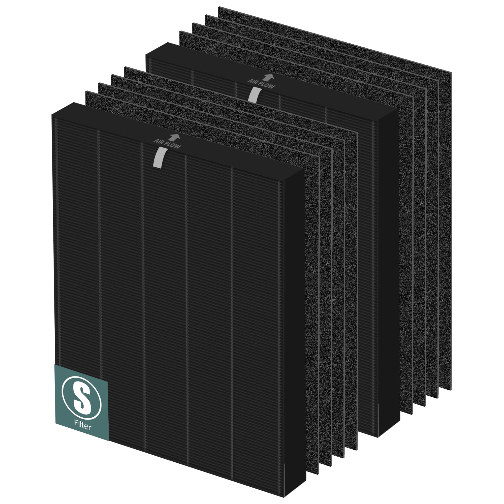 C545 Hepa Smoke Remover Replacement Filter S For Winix C545 Air Purifier,2 X H13 True Hepa Filters + 8 X Activated Carbon Pre Fi