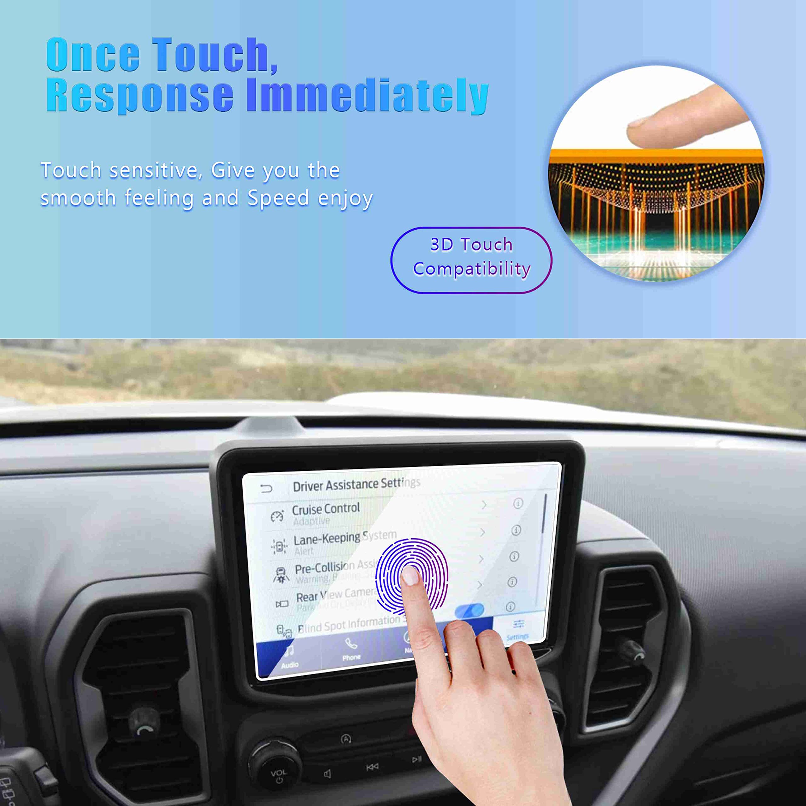 Gfjnfg Bronco Sport Tempered Glass Screen Protector For 2024 2023 2022 2021 Ford Bronco Sport 8 Inch Touchscreen Sync 3 Navigati