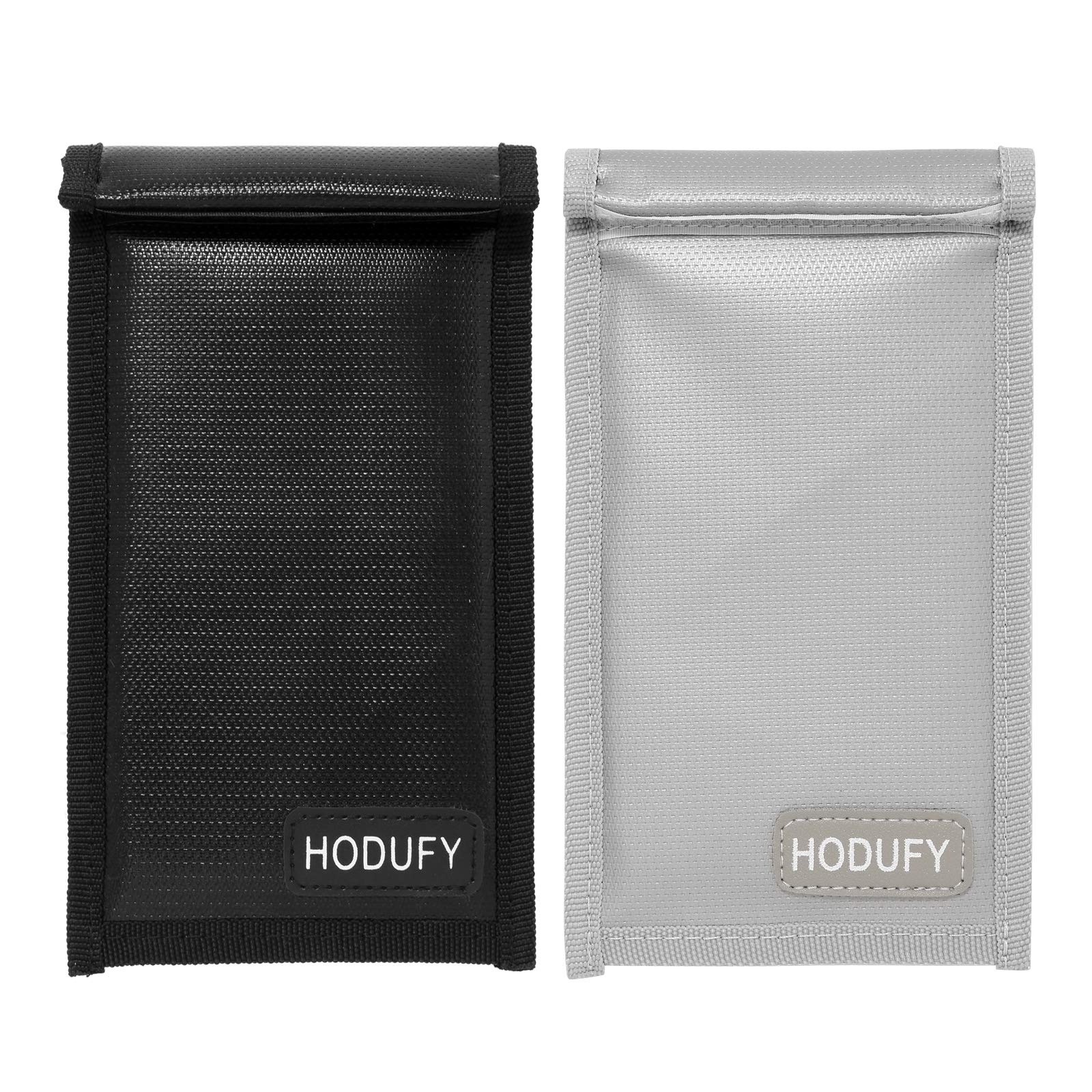Hodufy Upgraded Faraday Bags For Key Fob (2 Pack), 7.7 X 4.7 Inches Faraday Cage Protector, Fireproof Waterproof Cell Phone Sign