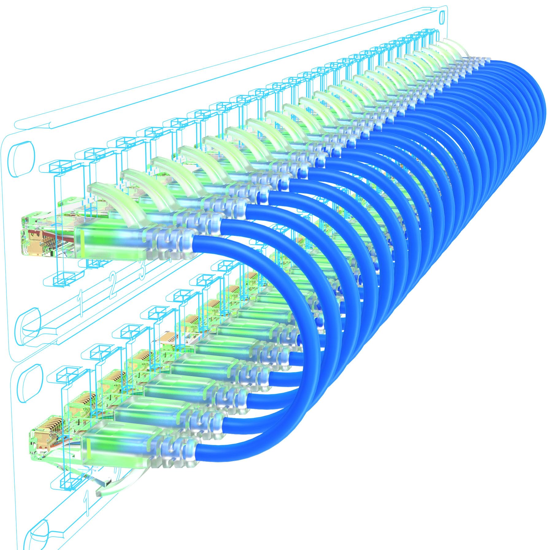 Sokqovt Cat6A Patch Cables Slim 2Ft (24 Pack), Flexible Cat6 Ethernet Patch Cable 10G 550Mhz, 28Awg Pure Copper Cat6 Patch Cable