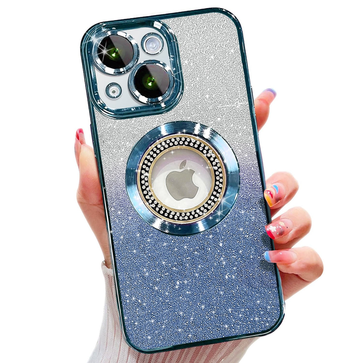 Misscase For Iphone 15 Magnetic Case Compatible With Magsafe,Full Protection Slim Shockproof Anti Scratch Glitter Case With Came