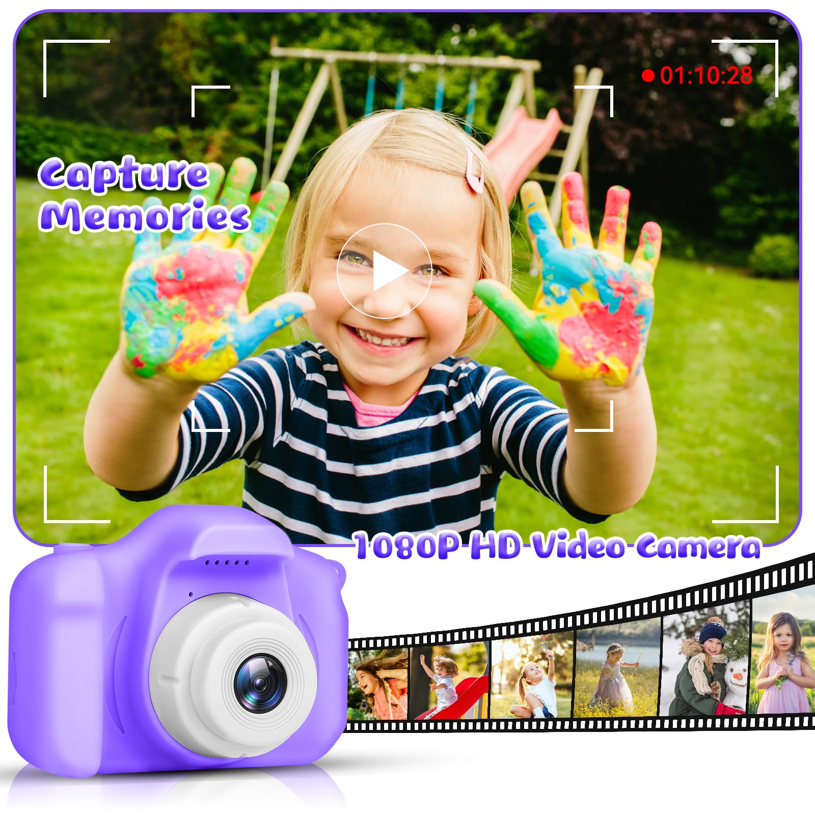 Kids Camera For Boys And Girls, Gposy Digital Camera For Kids, Toddler Camera Christmas Birthday Toy Gifts For Kids Age 3 4 5 6