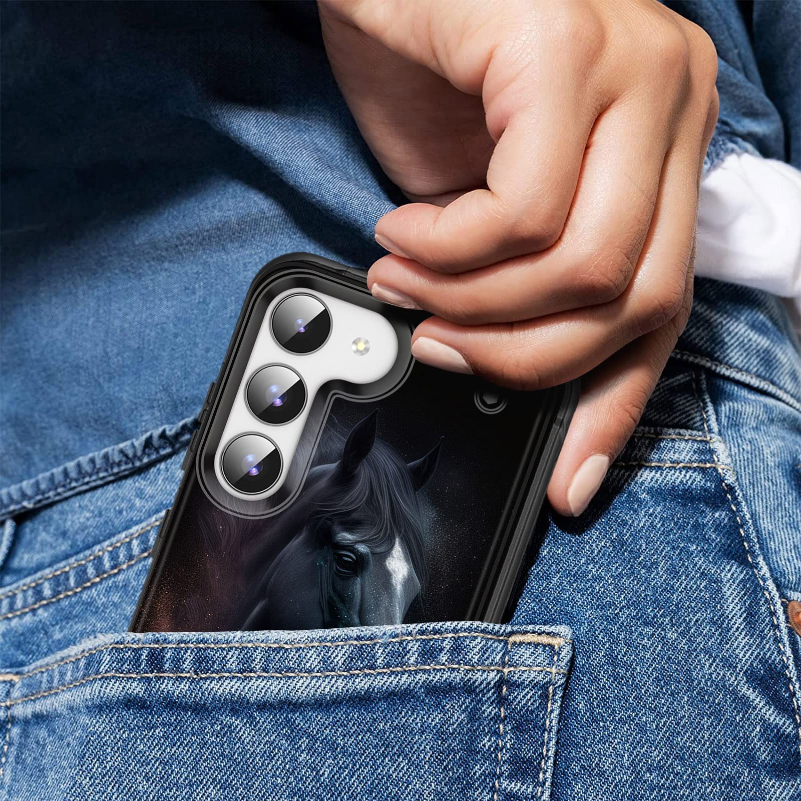 Efgwsder For Galaxy S23 Plus Case With Kickstand,Dual Layer Hybrid Hard Pc & Soft Silicone Rugged Shockproof Protective Phone Ca