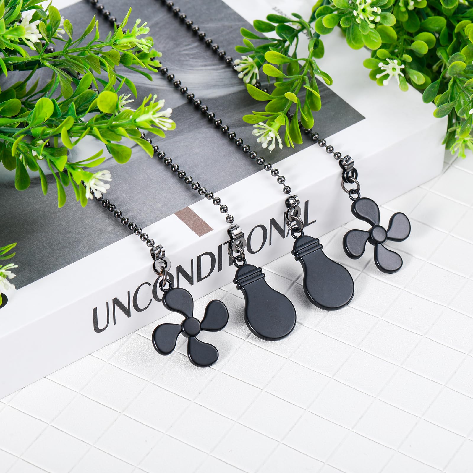 Sur-Ciel 4Pcs Ceiling Fan Pull Chain, Fan Pull Chain Extension, Pull Chains For Ceiling Fans And Lights, Light Pull Chain With 1