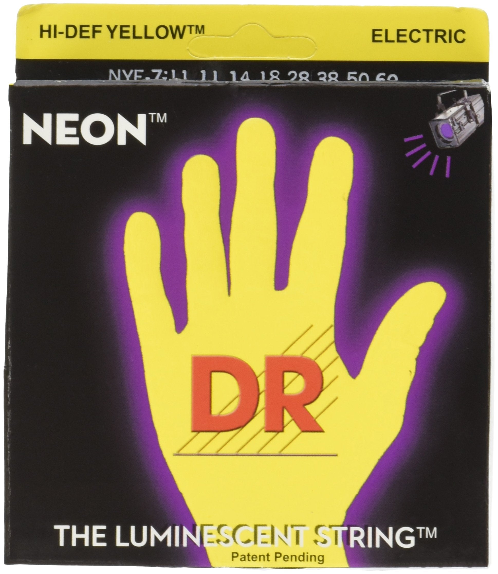 Dr Handmade Nye7 11 Neon Yellow Electric Guitar Strings 7 String Set
