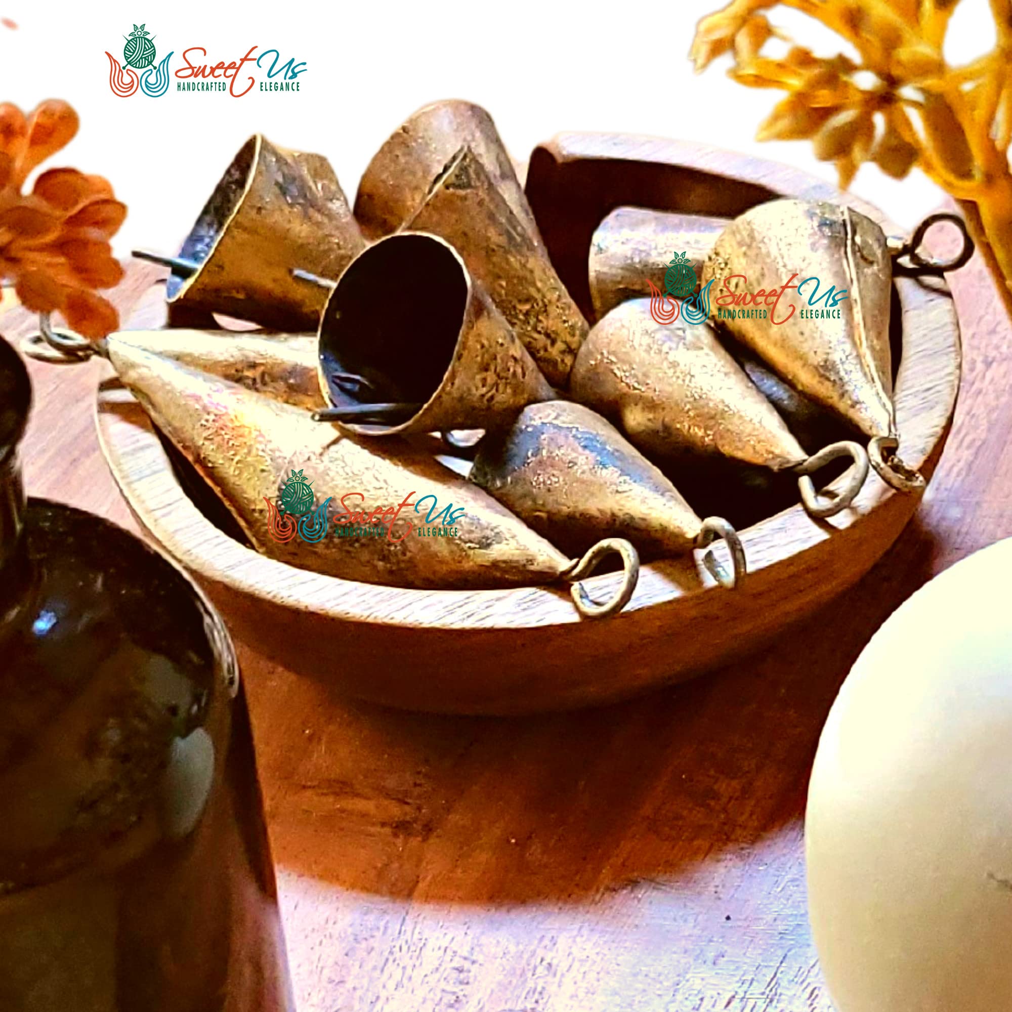 12 Pcs Rustic Vintage Chic Jingle Bells Musical Rhythm Polar Sleigh Bells, Meditation, Craft Work, Party Favors, Cow Bells, Goat