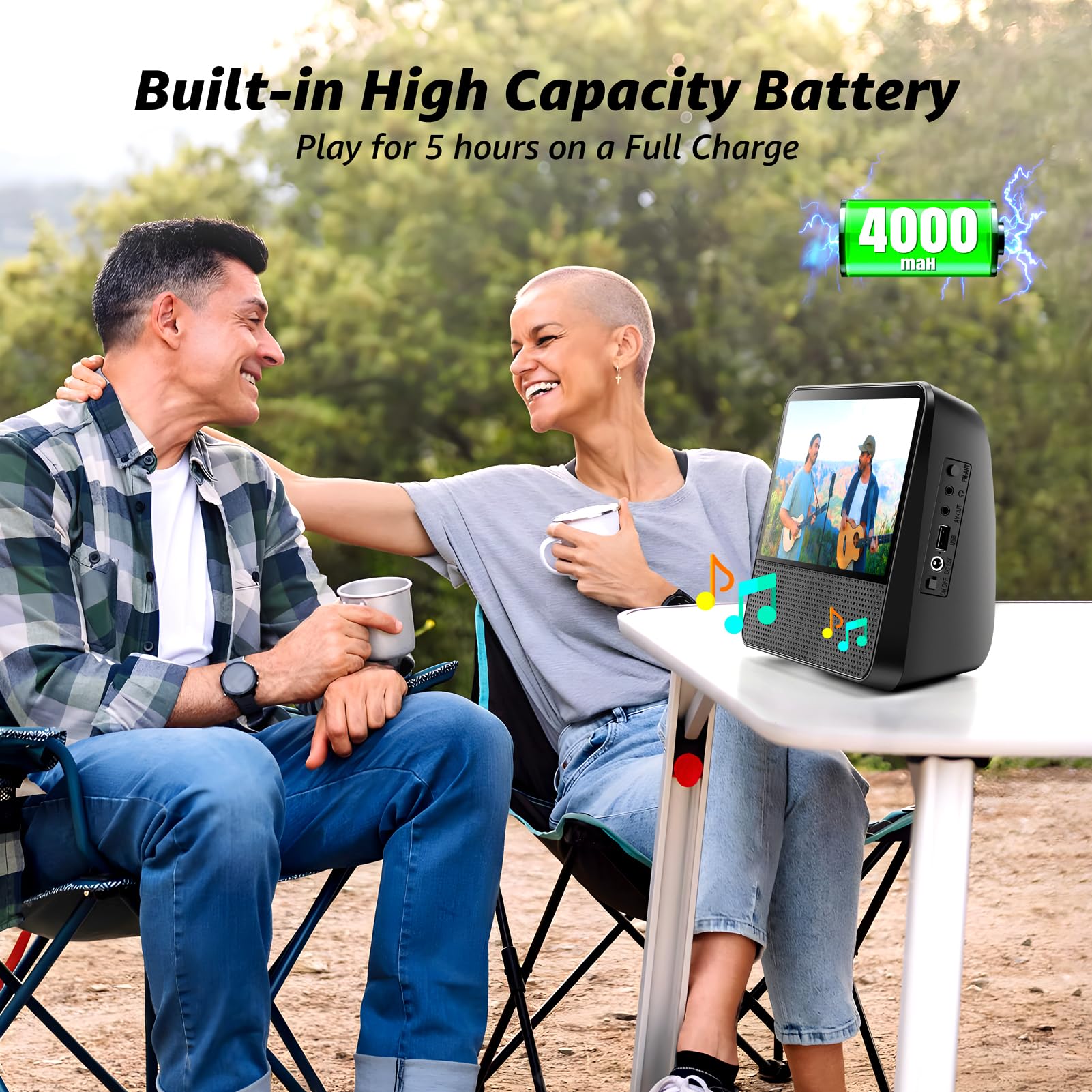 Roadom 9.8  Portable Dvd Player With Screen, 7   Hd 1024*600 Digital Screen, 4000 Mah Rechargeable, Hi-Fi Stereo Sound, Remote