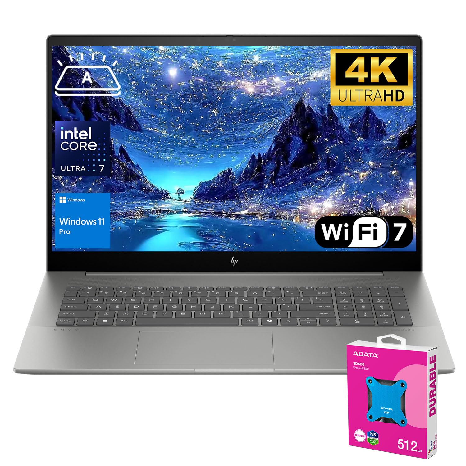 Hp Envy 17.3'' 4K Ultra 7 Business Laptop, 17.3'' 4K Uhd 3840 * 2160 Display, Intel Core Ultra 7 155H, 64Gb Ddr5 Ram, 2Tb Ssd, H
