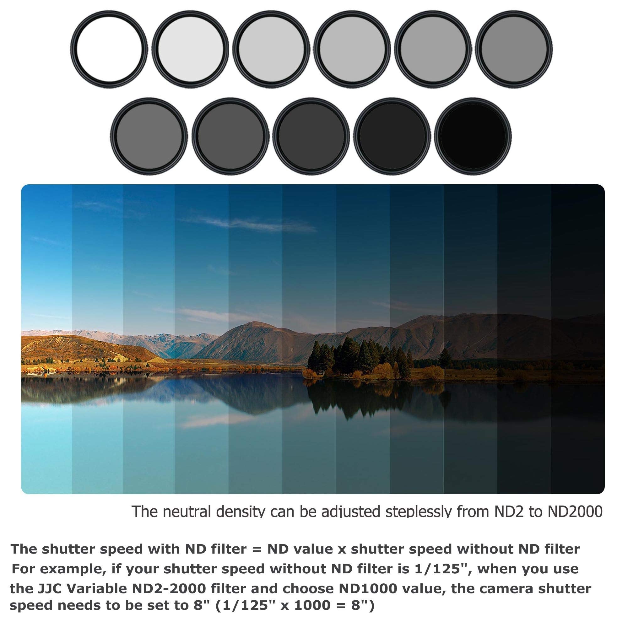 Jjc 55Mm Nd Filter Nd2 2000 Vnd Variable Neutral Density Fader For Sony A7Iv A7Iii A7Ii A7 W/Fe 28 70Mm Kit Lens, Nikon D5600 D3